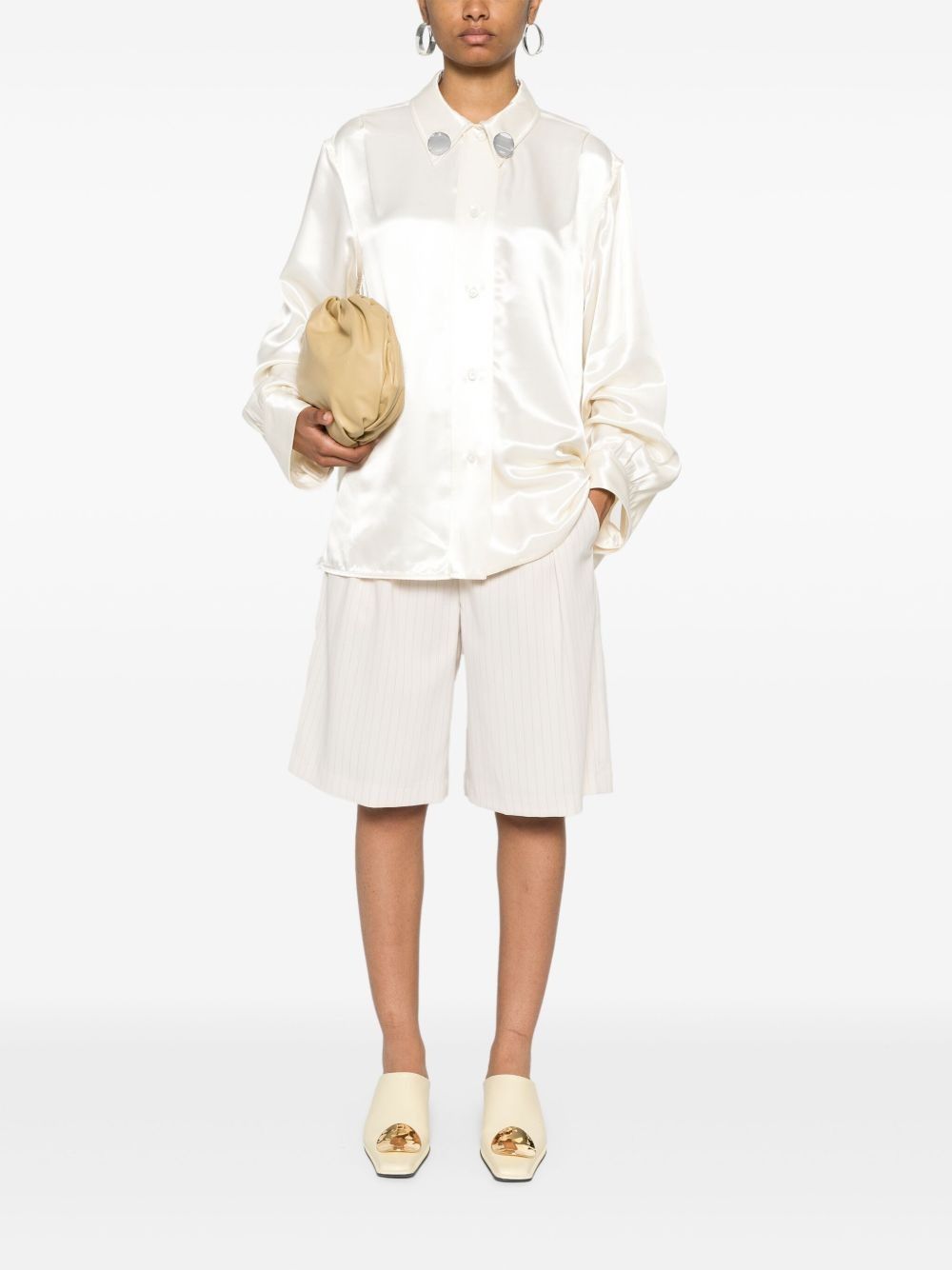 Jil Sander o1w1db10825 Shirt in Ivory Size XL / US 12-14 / IT 48-50 - 2 Thumbnail