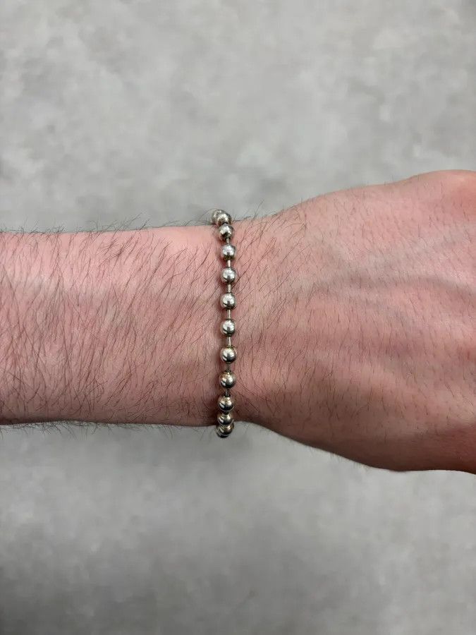 Vintage 2000s Gucci Silver Beaded Anchor Chain Bracelet Size ONE SIZE - 5 Thumbnail