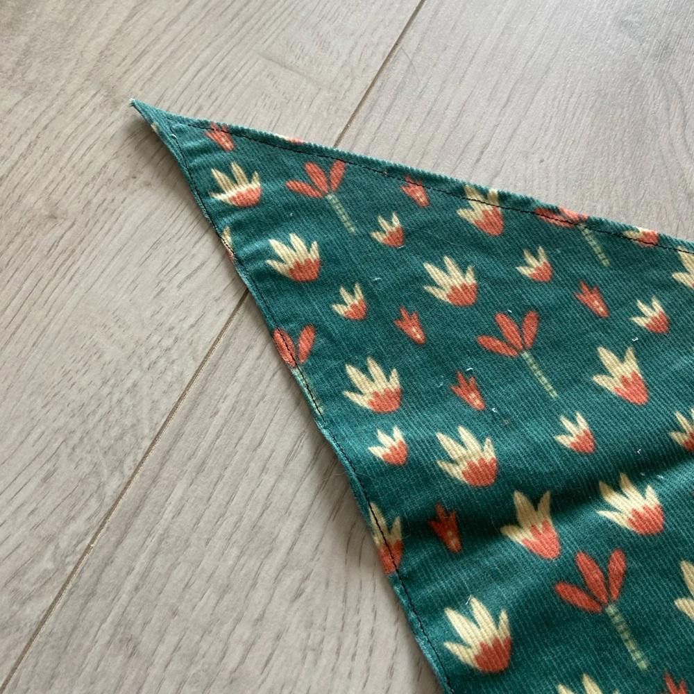 Designer Green Floral Dog Bandana Size ONE SIZE - 3 Thumbnail