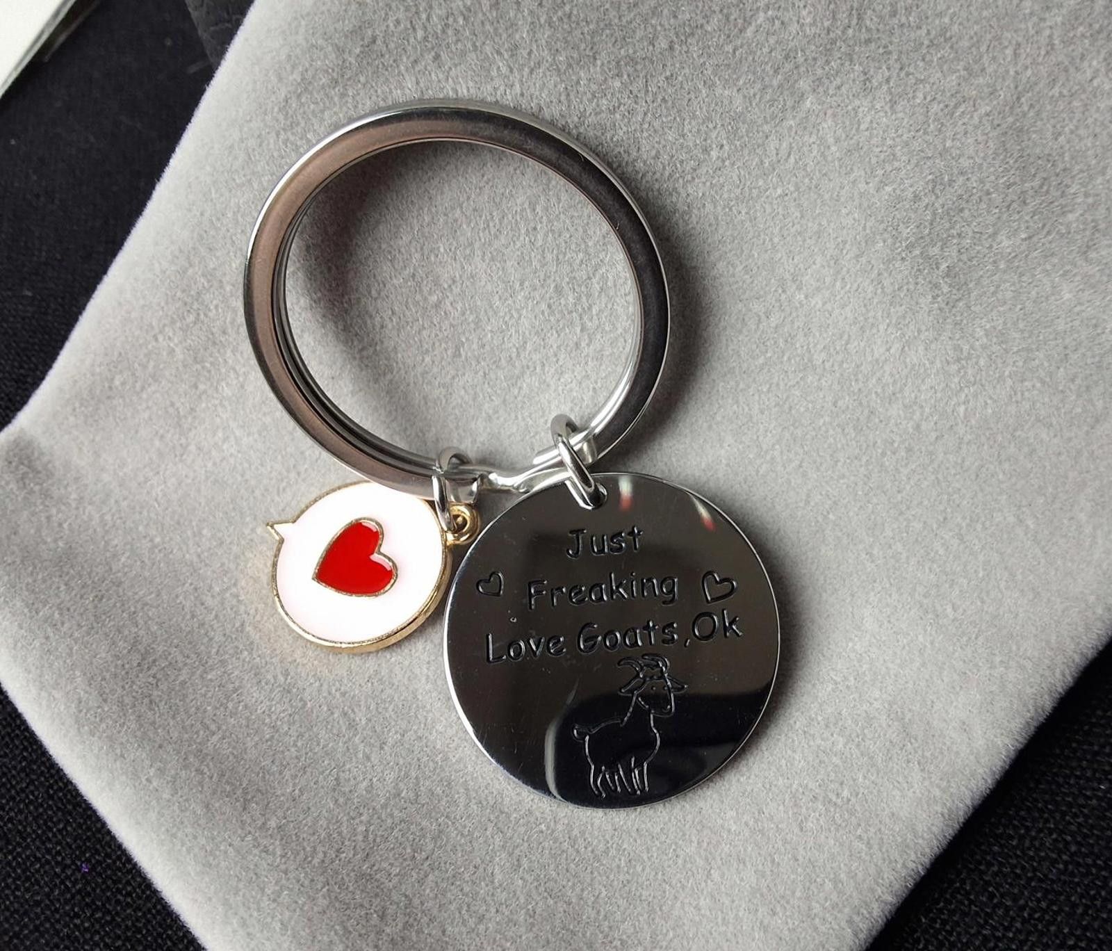 Genetic Manipulation Shinichiro Kuriya Fun Goat Lover Keychain with Heart Charm - Unique Gift! Size ONE SIZE - 1 Thumbnail