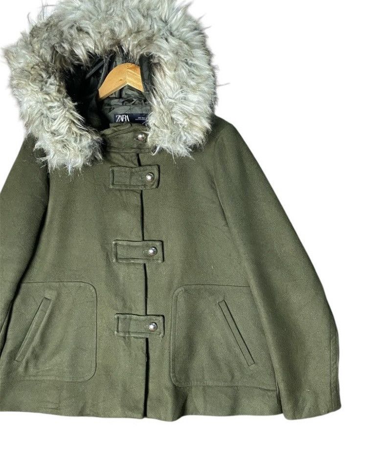 Zara 2000s - Zara Fur & Faux Fur Wool Jacket Size L / US 10 / IT 46 - 3 Thumbnail