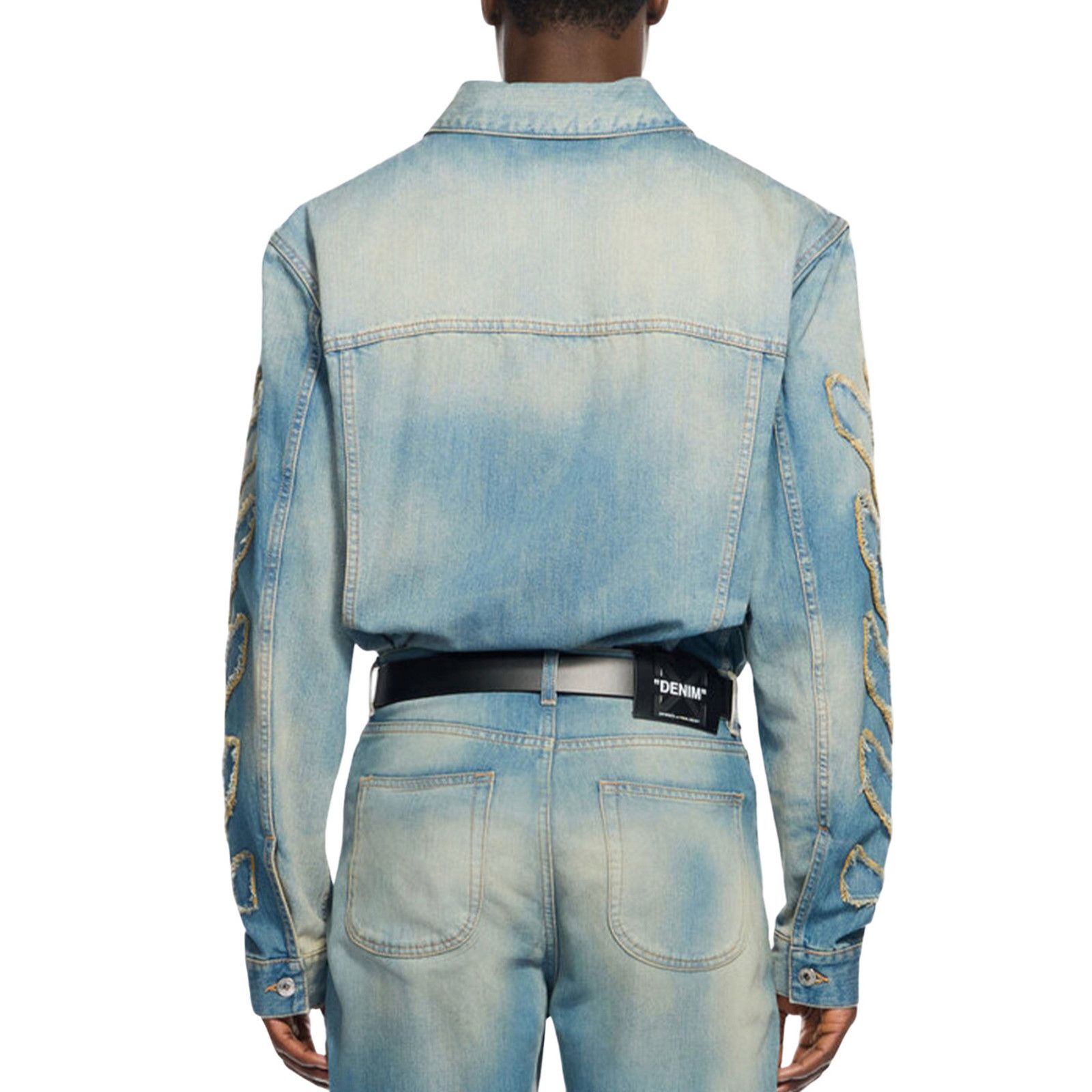 Off-White OFF-WHITE Diagonal Blue Denim Jacket New & Authentic (Men's Size US L / EU 52-54 / 3 - 2 Thumbnail