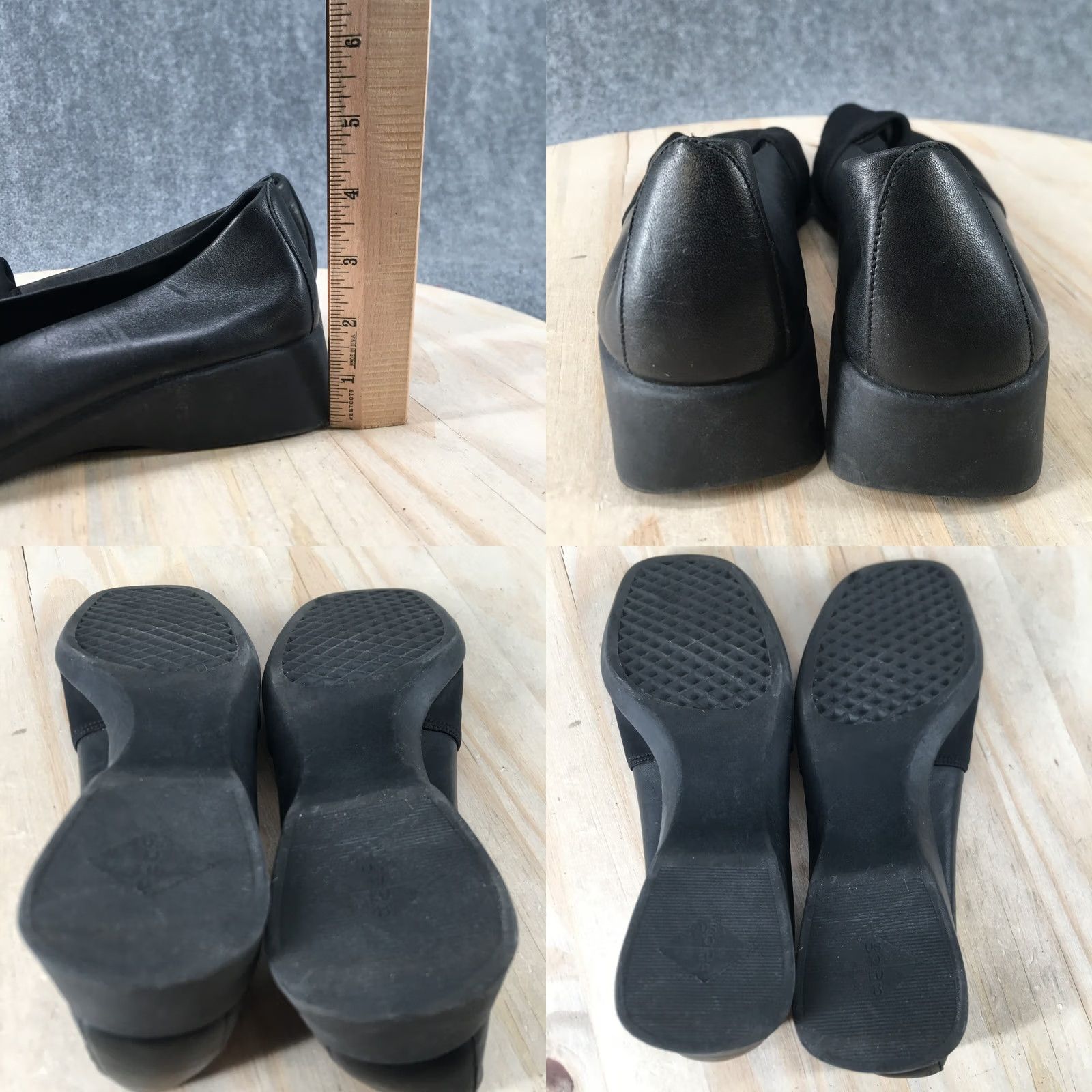 Cherokee Cherokee Sandals Womens 10 Casual Open Toe Slip Ons Wedge Black Leather Comfort Size US 10 / IT 40 - 8 Thumbnail