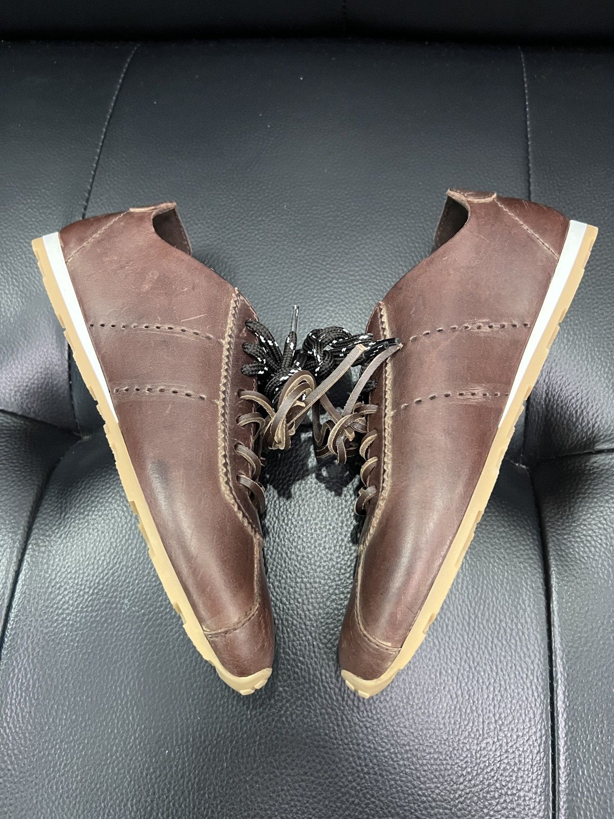 Miu Miu Miu Miu SS26 Plume Distressed Leather Sneakers Size US 6.5 / IT 36.5 - 14 Thumbnail