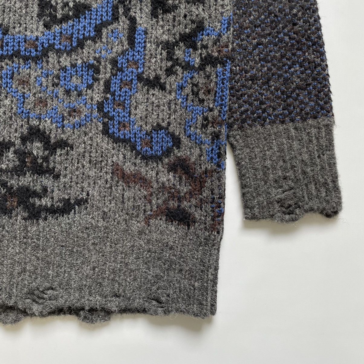 Comme des Garcons A/W 20 Paisley Distressed Wool Sweater Size US M / EU 48-50 / 2 - 9 Thumbnail
