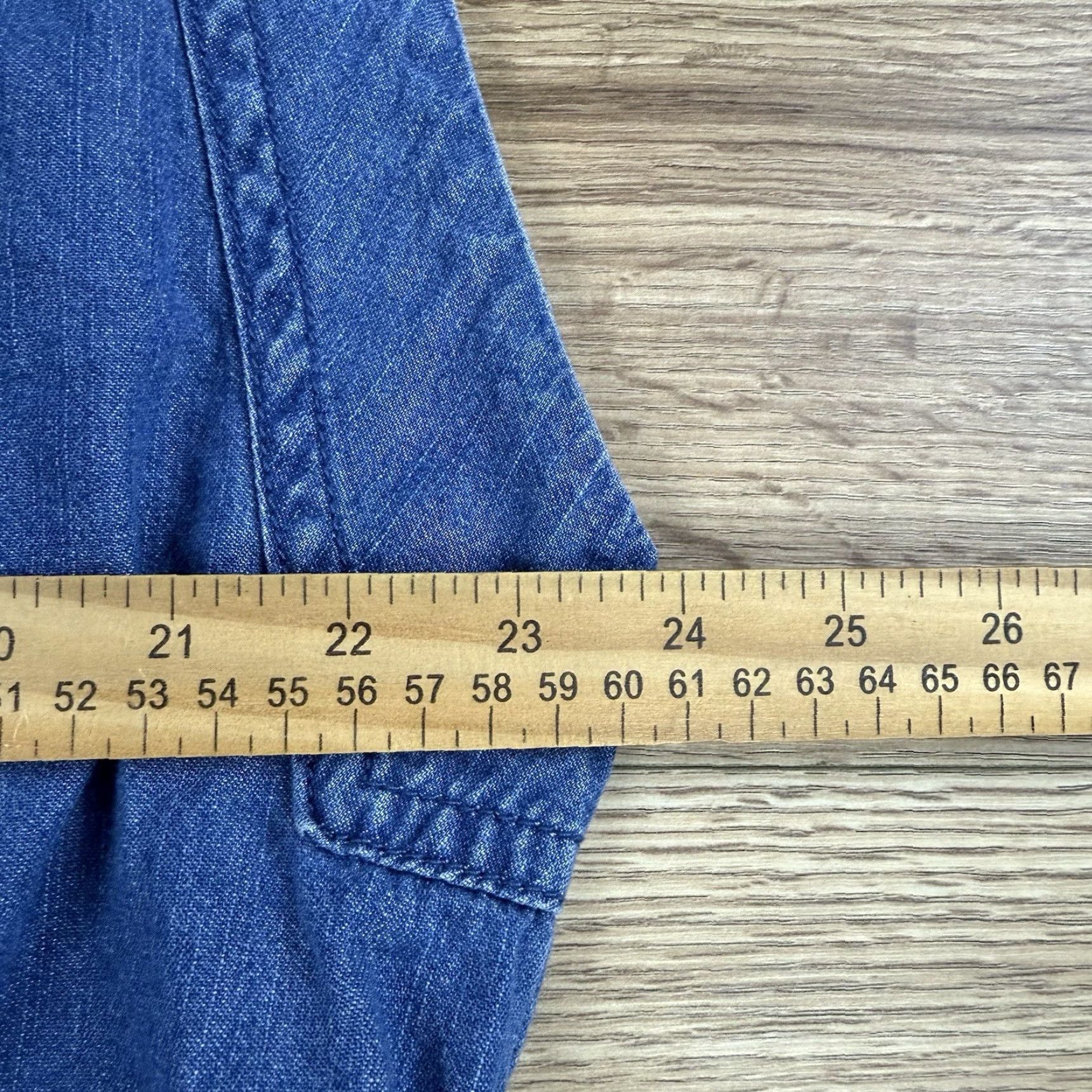 Vintage Maurices Dress Women's XXL Denim Mini Sleeveless Blue Pockets Tie Dress Denim Tie Pockets 2XL Women Shirt? Size XXL / US 16-18 / IT 52-54 - 4 Thumbnail