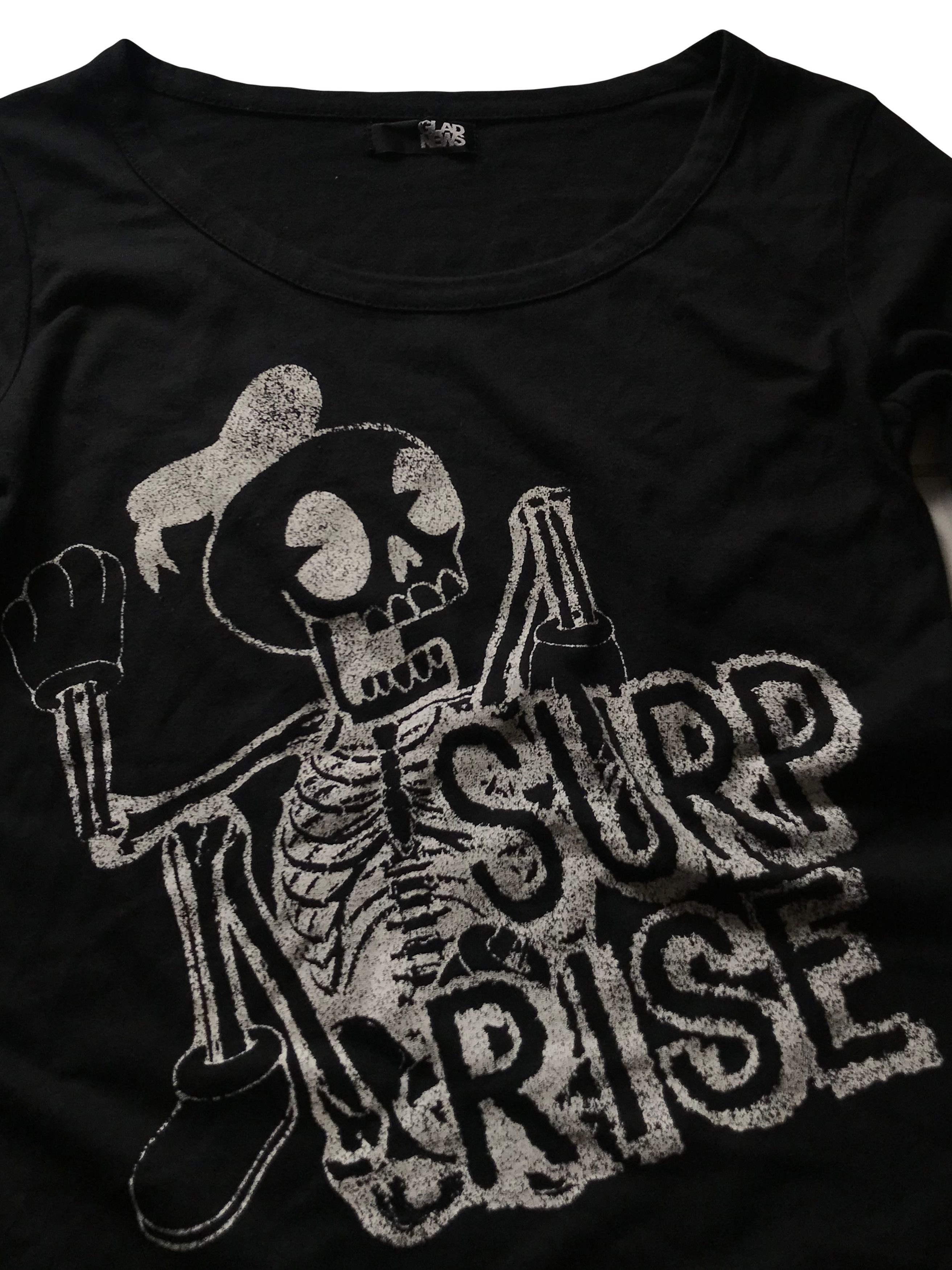 20471120 Glad News “SURPRISE” Skull Long Sleeve T-Shirt Size US XS / EU 42 / 0 - 3 Thumbnail