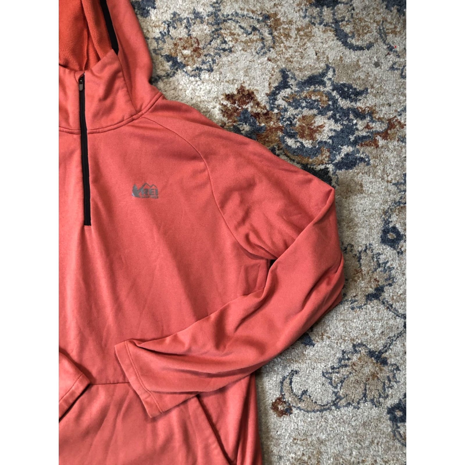 Vintage REI Co-op Pullover Hoodie Mens Large Red Fleece Lined Quarter Zip Outdoor Hiking Size US L / EU 52-54 / 3 - 4 Thumbnail