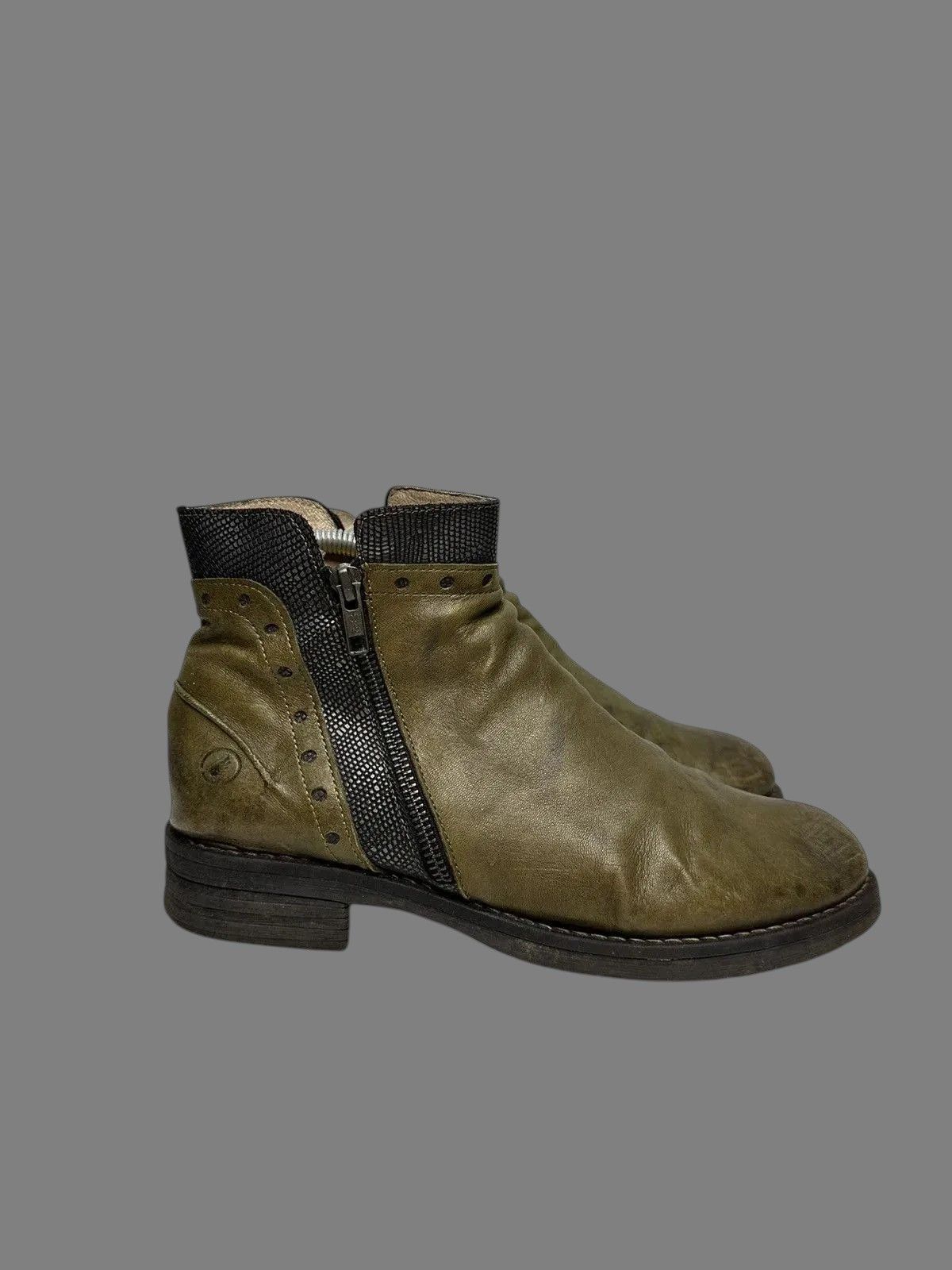 Issey Miyake Italian Vintage AS 98 Leather Biker Boots Rick Owens Style Size US 9 / IT 39 - 5 Thumbnail