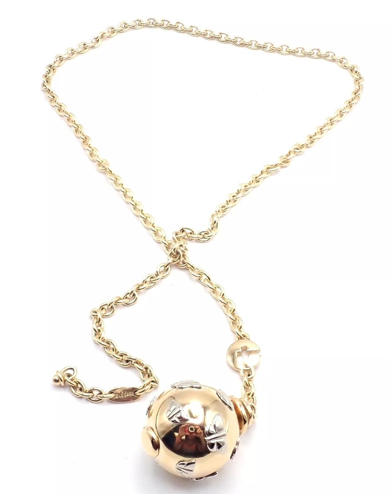 Bvlgari Bulgari Bvlgari 18k Butterfly Globe Pendant Link Chain Size ONE SIZE - 9 Thumbnail