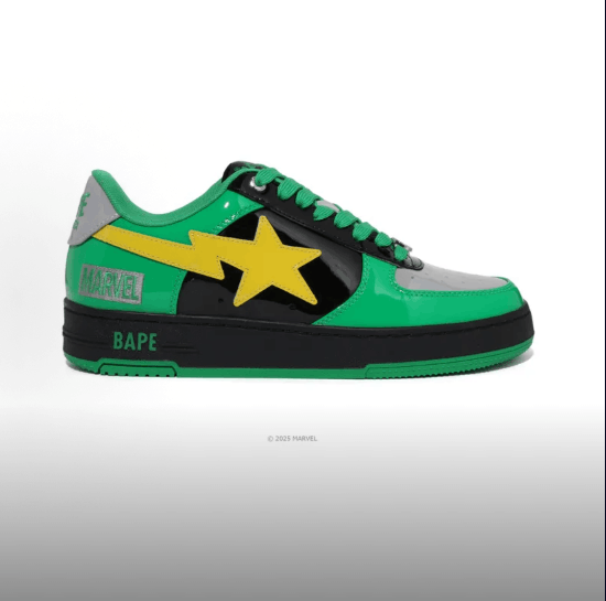 Bape × Marvel Comics BAPE × Fantastic Four Patent Leather Low-Top Casual Sneakers Size US 10 / EU 43 - 1 Thumbnail