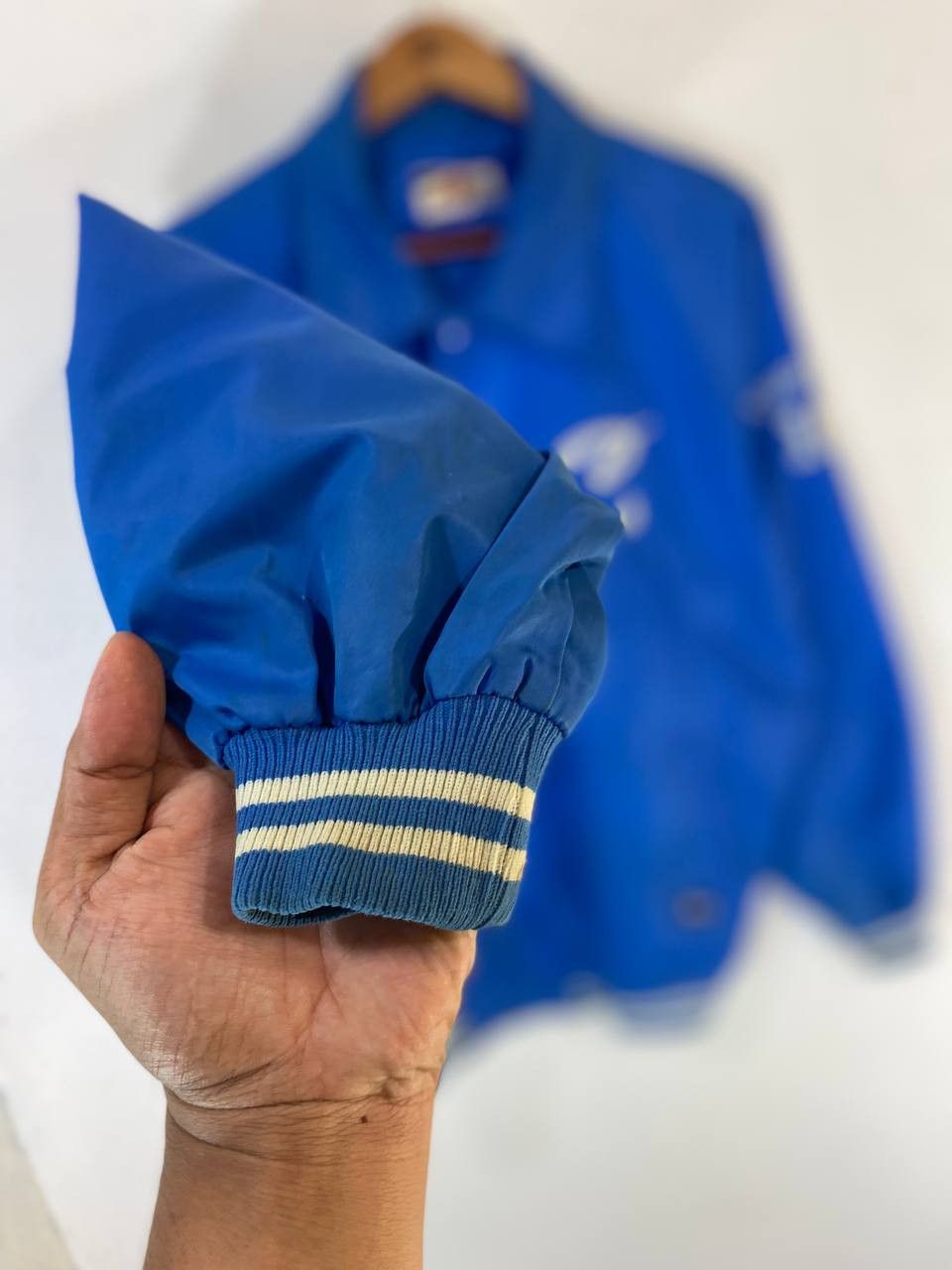 Japanese Brand vintage triple crown nylon varsity jacket very nice design Size US L / EU 52-54 / 3 - 6 Thumbnail