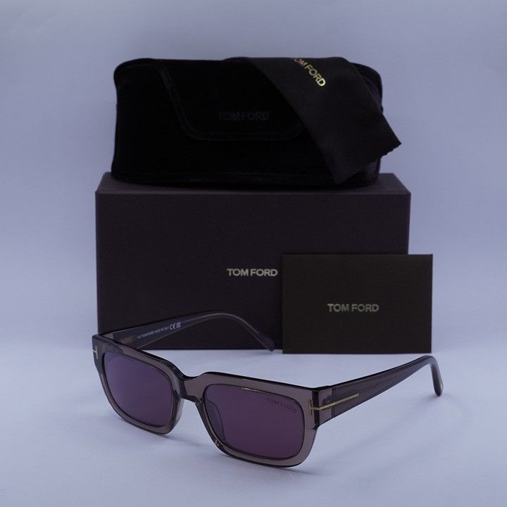 Tom Ford Tom Ford FT1075 45U Ezra Sunglasses Brown Rectangle Frame Size ONE SIZE - 11 Thumbnail