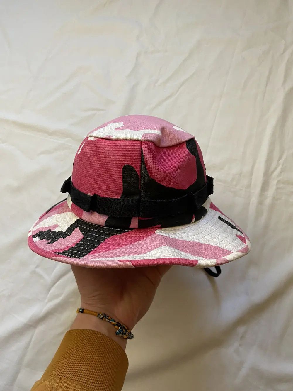 Vintage RARE PINK CAMO Y2K PANAMA HAT CAP BAPE STYLE JAPANESE STREET Size ONE SIZE - 3 Thumbnail