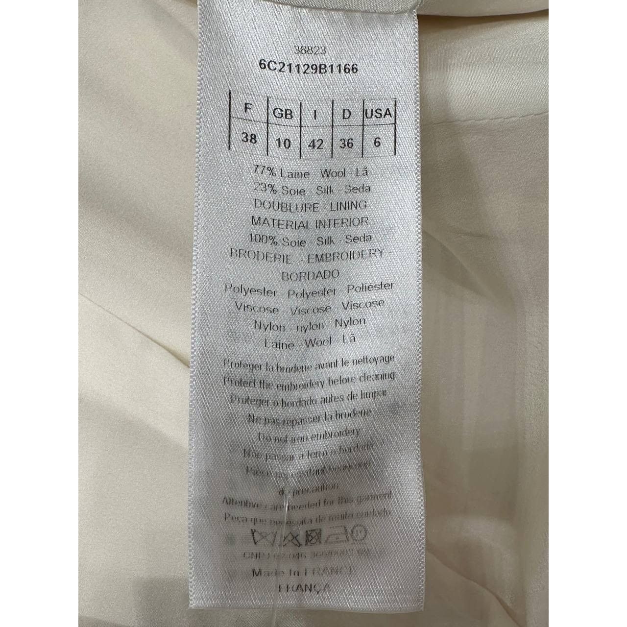 Dior Christian Dior Cream Wool & Silk Vest Dress - Size 38 Size S / US 4 / IT 40 - 6 Thumbnail