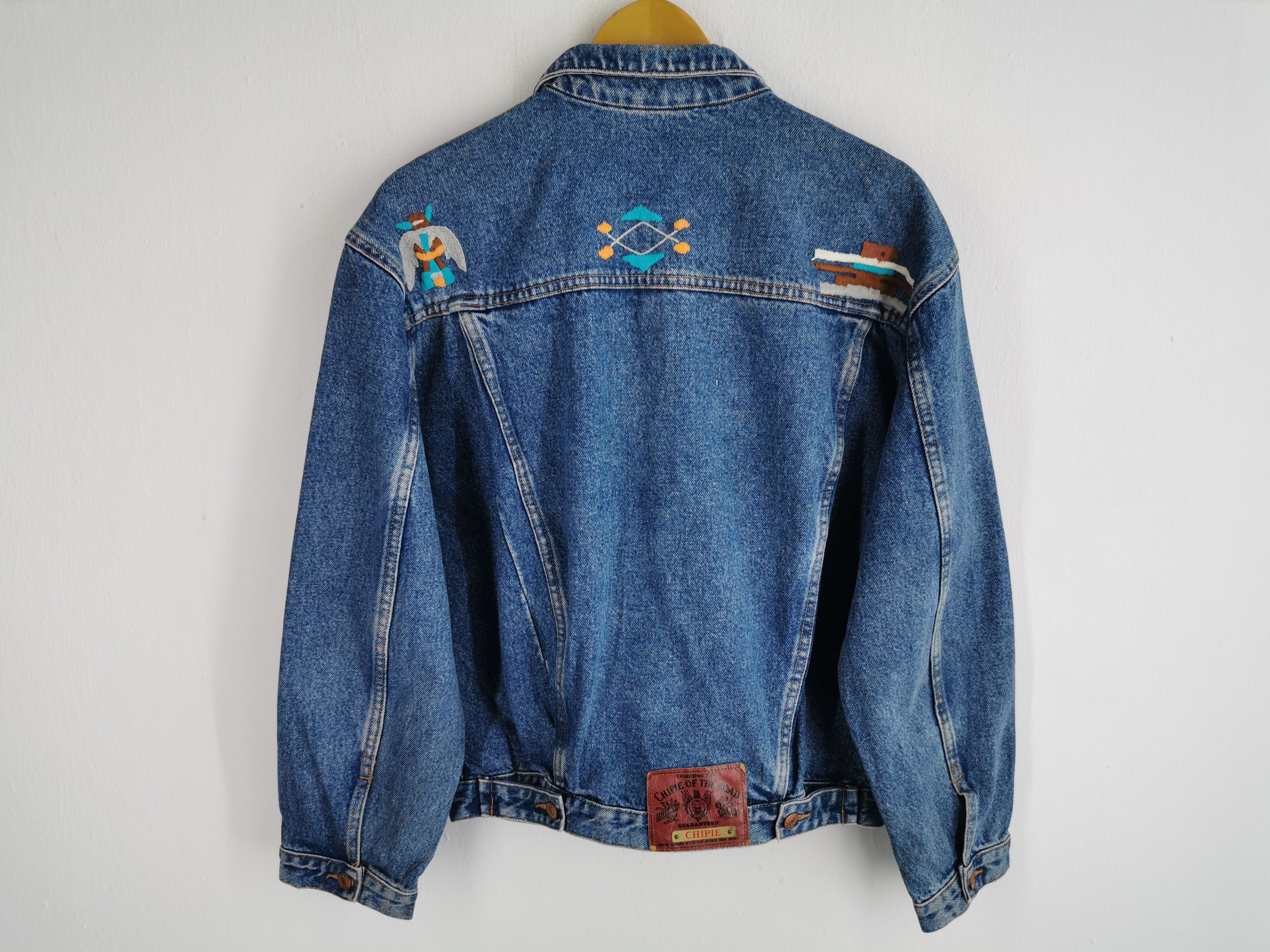 Vintage Vintage 80s Chipie Embroidered Denim Jacket Made In Japan Size US L / EU 52-54 / 3 - 3 Thumbnail