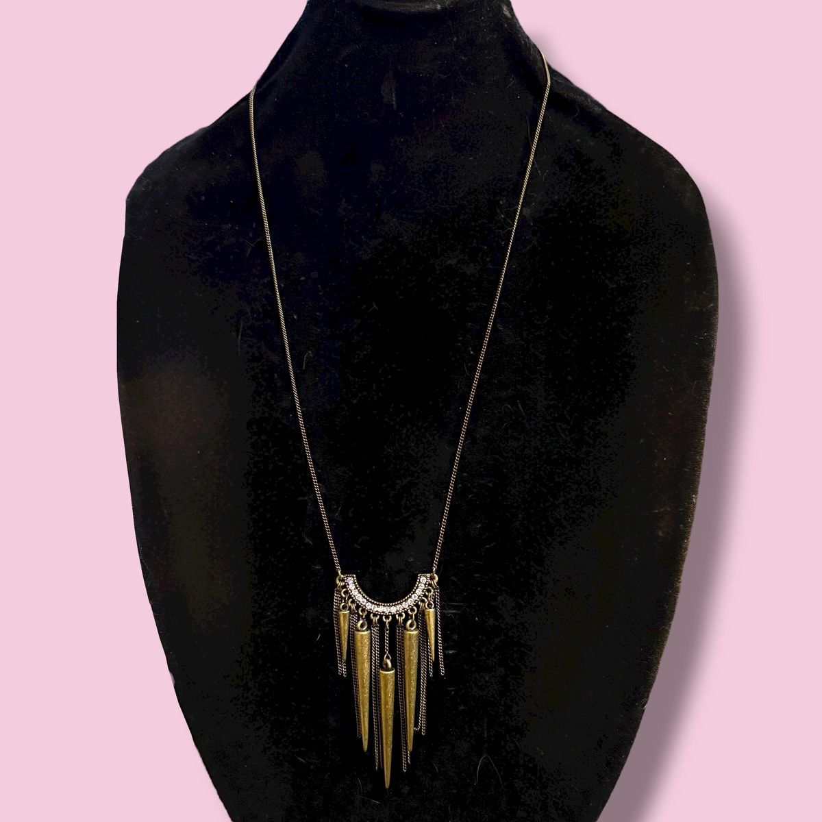 Other Bronze tone spikes and chains pendant necklace Size ONE SIZE - 1 Thumbnail