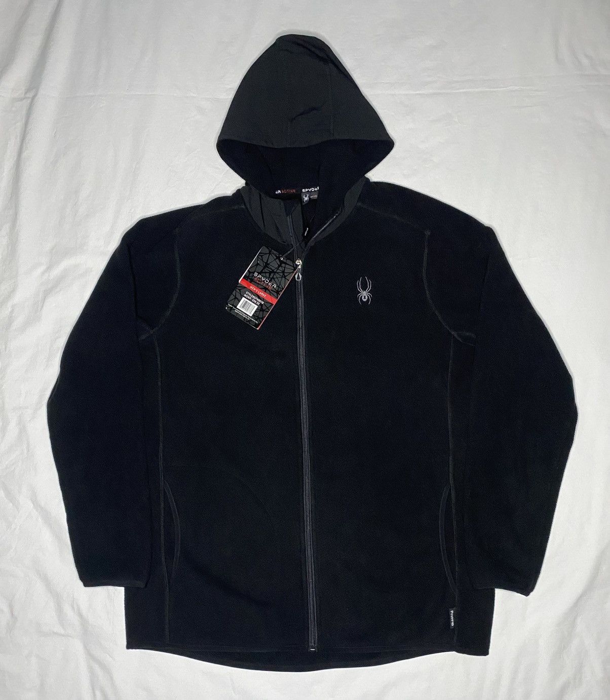 NEW SPYDER Men's Size L Black Active ProWeb Full Zip Hoodie