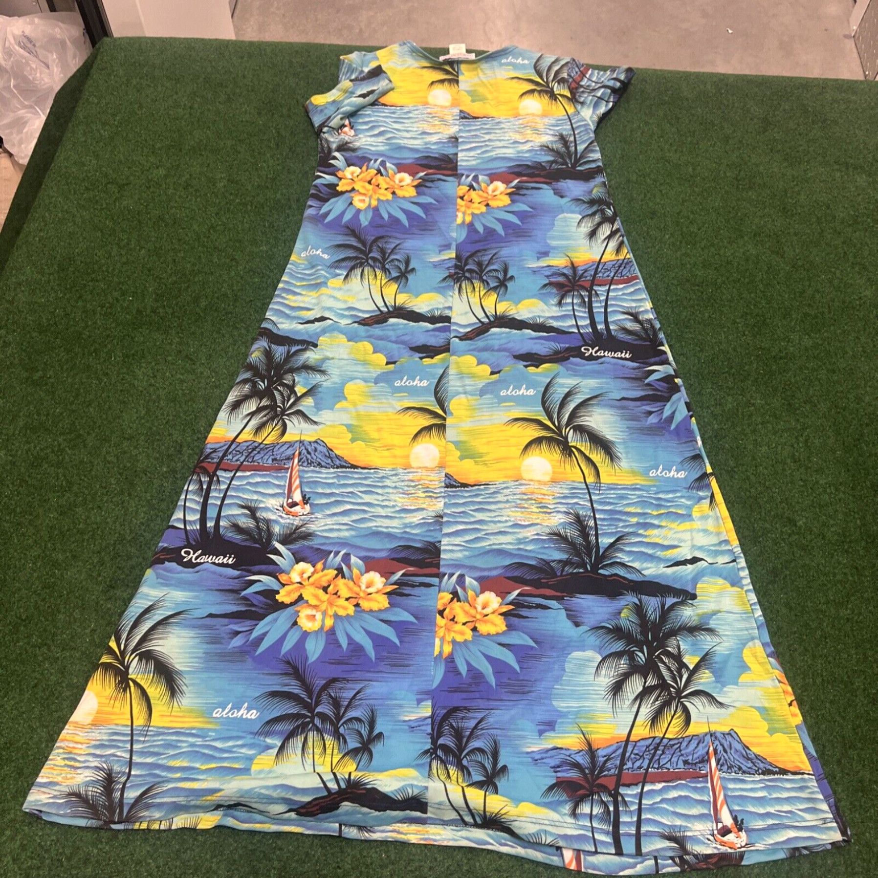 Vintage Loco Style Design Hawaii Long Dress Small Hawaiian Dress Beach Summer Cover Up Size S / US 4 / IT 40 - 6 Thumbnail