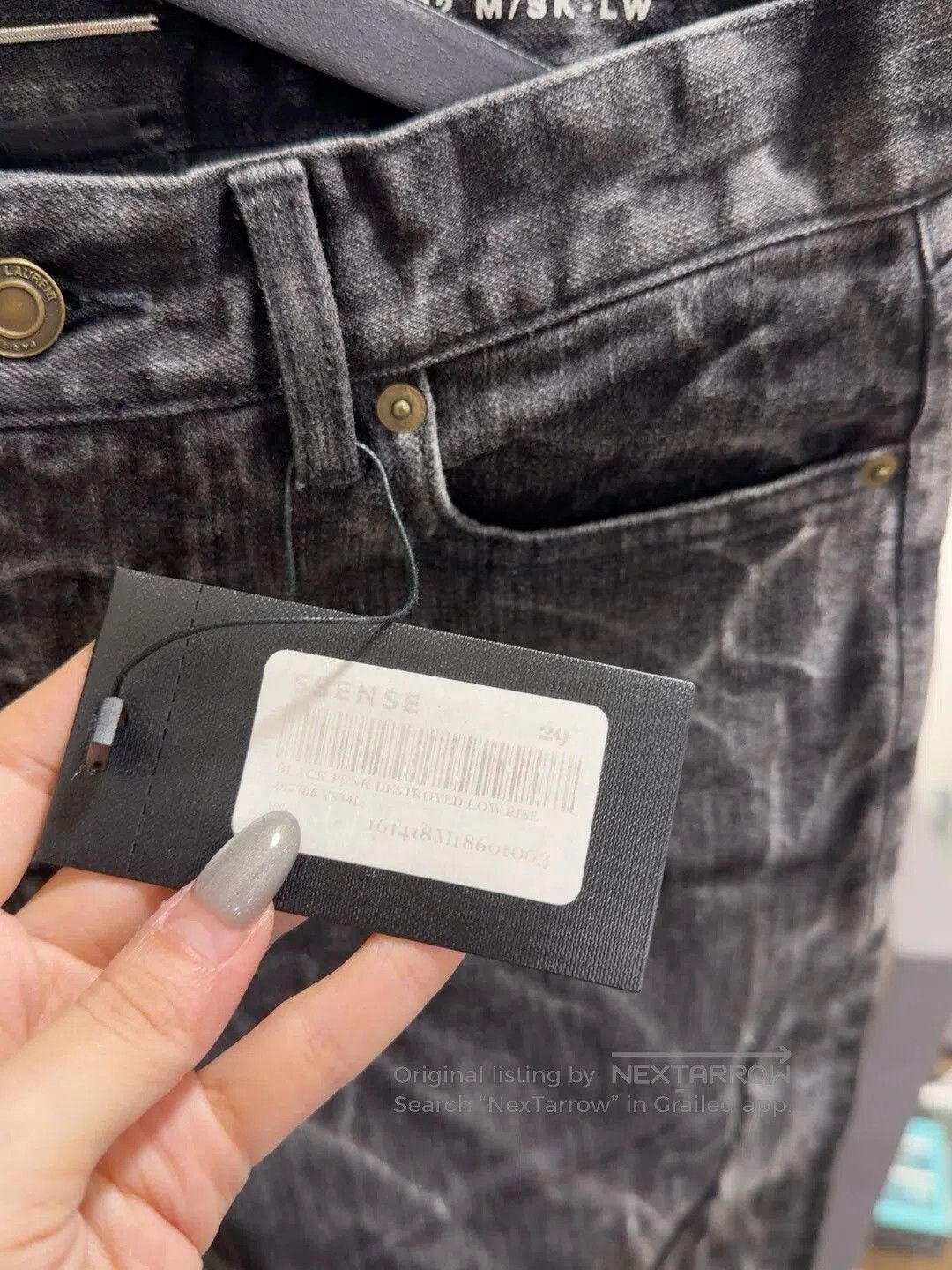 Saint Laurent Paris Saint Laurent Black Wave Denim Pants. Size US 29 - 3 Thumbnail