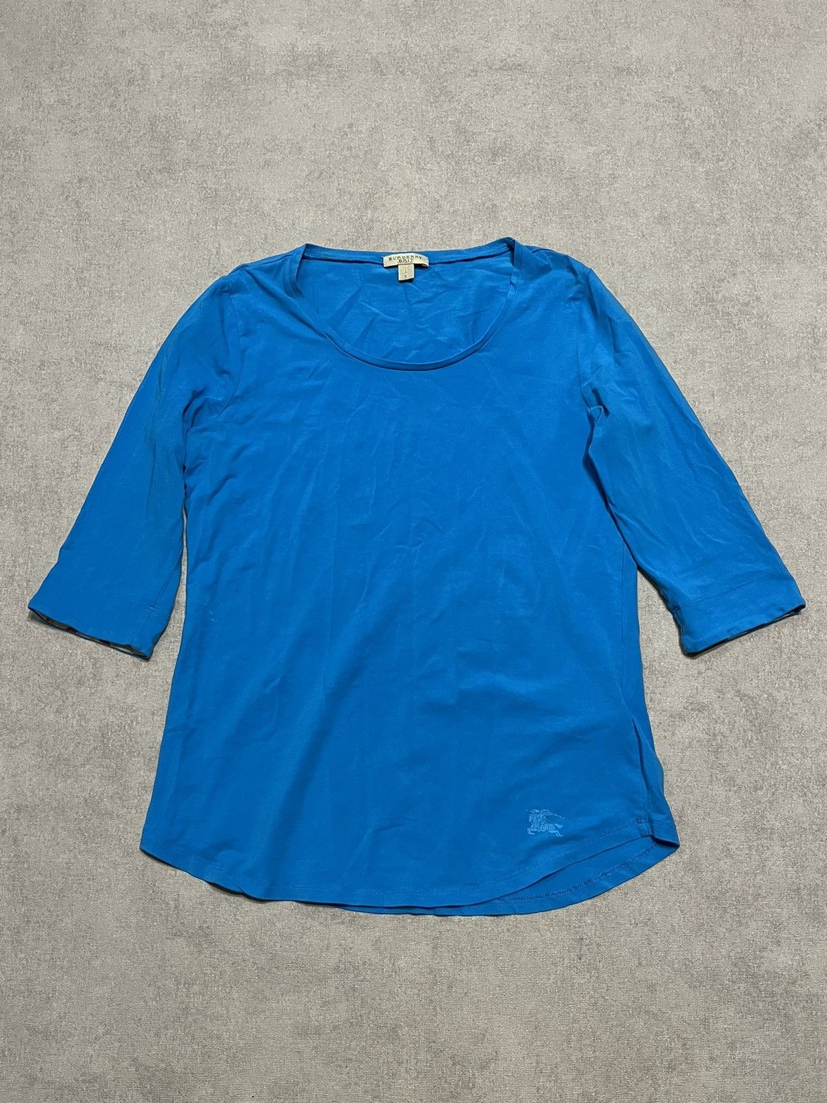 Burberry Burberry Womens Top Crew Neck T shirt Crop Sleeve Nova Check Size L / US 10 / IT 46 - 1 Thumbnail