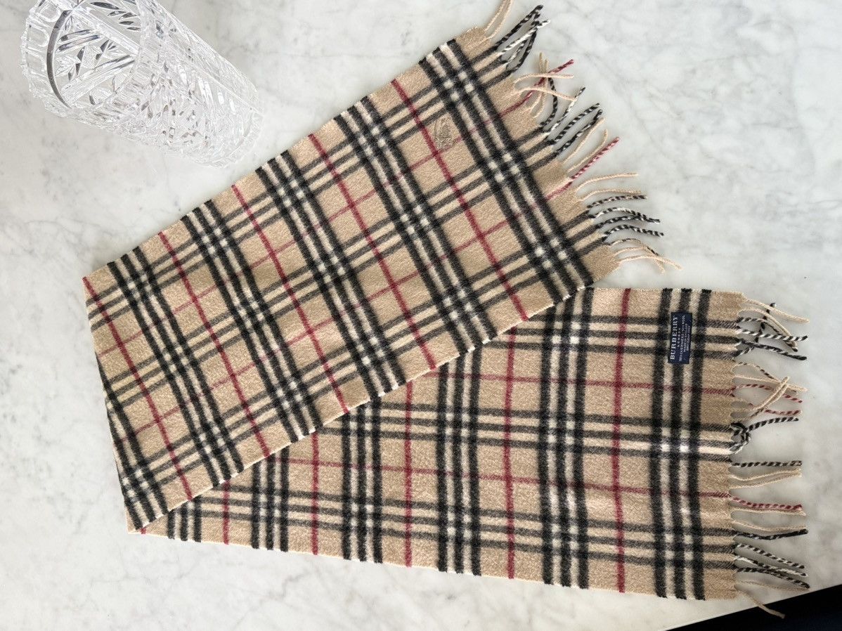 Burberry Burberry Camel Nova Check Scarf Wool Made in England Size ONE SIZE - 2 Thumbnail