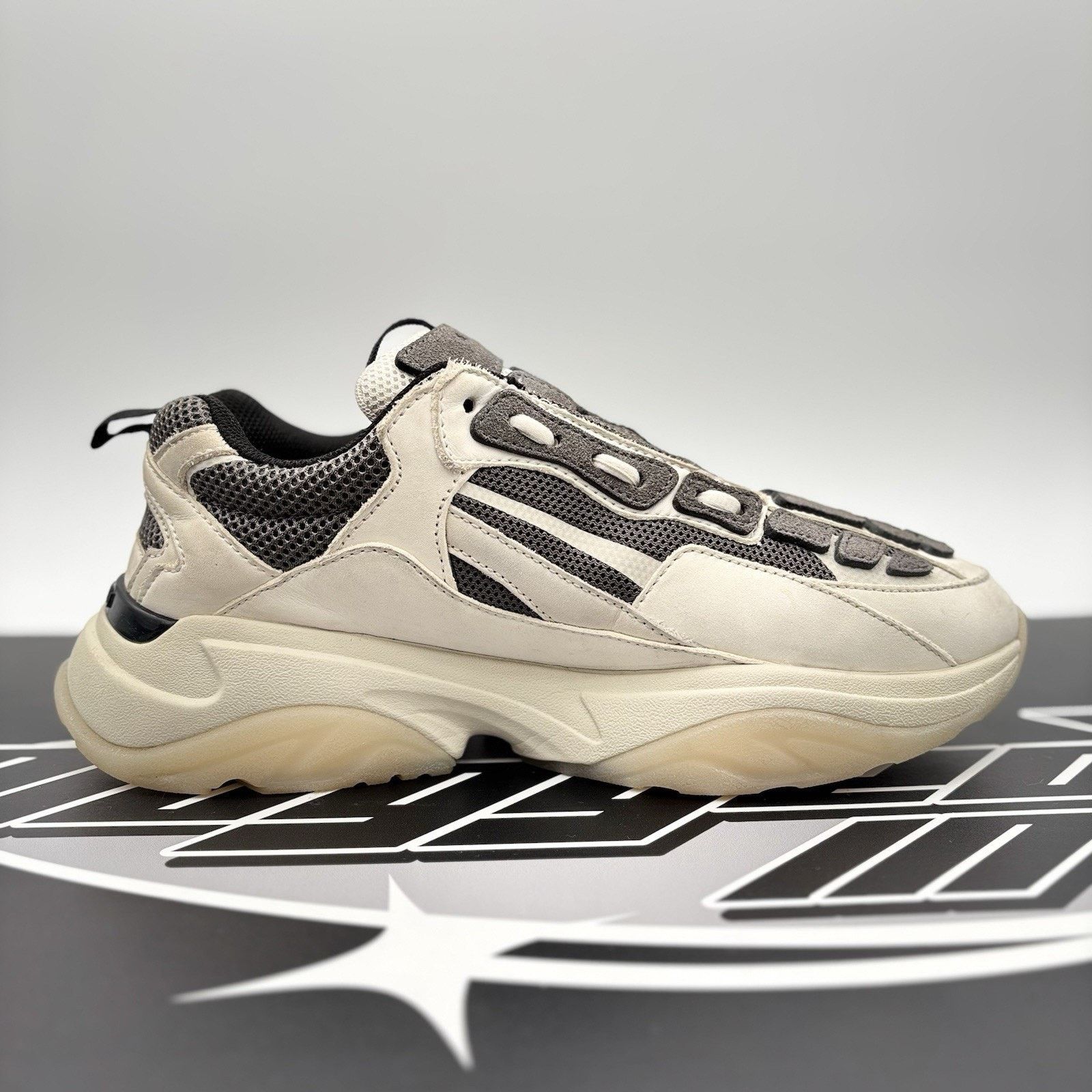 Amiri Amiri Bone Runner ' White, Beige, Grey ' | GOOD CONDITION! Size US 9 / EU 42 - 13 Thumbnail