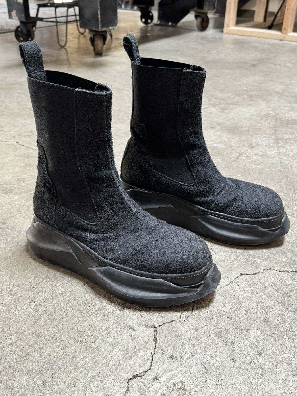 靴 Rick Owens DRKSHDW Beatle Abstract 44 Woven Abstract Beatle in Black/Black – SVRN