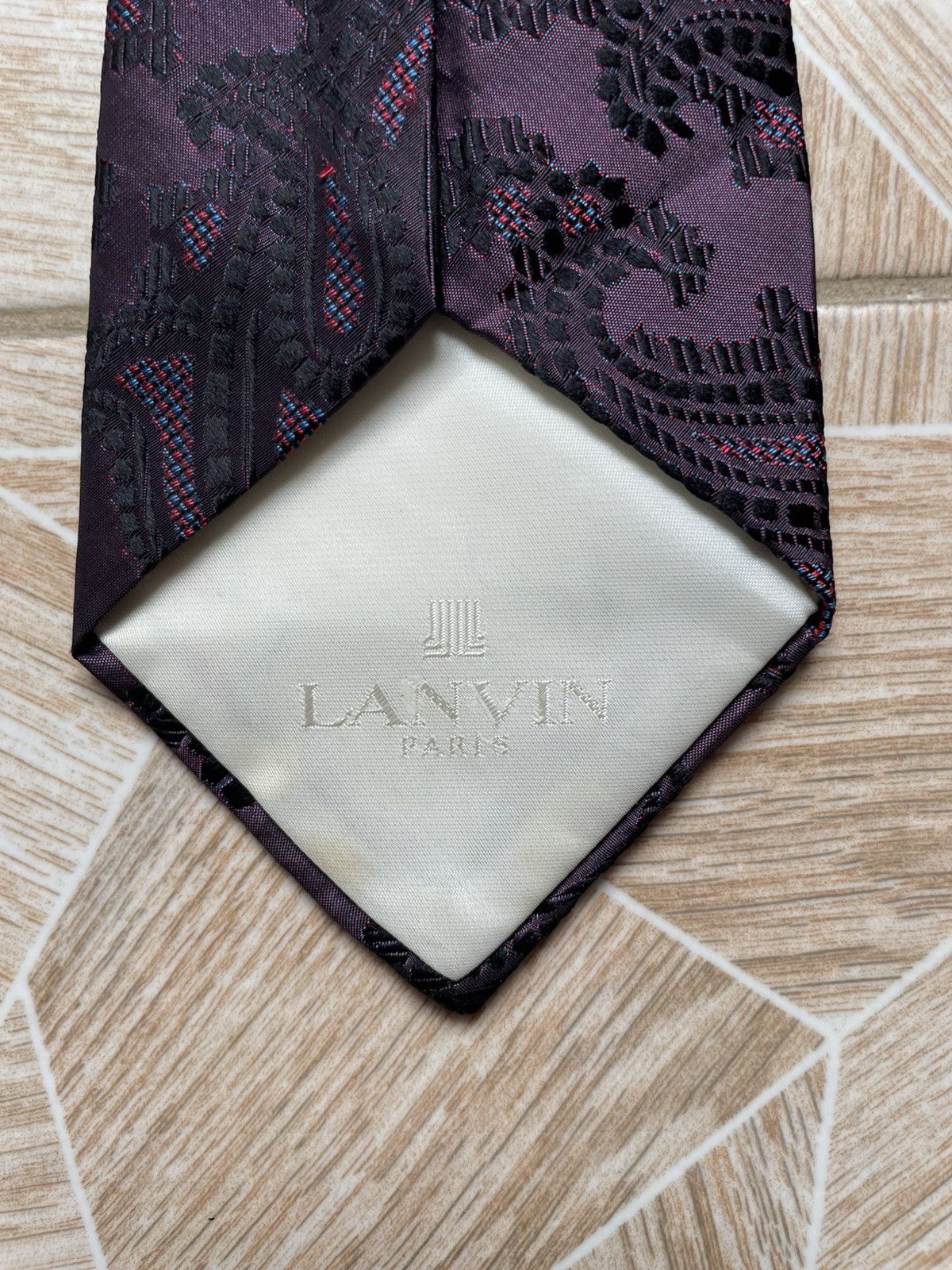 Designer × Lanvin Lanvin Paris Designer Made In France Multi Color Silk Tie Size ONE SIZE - 9 Thumbnail