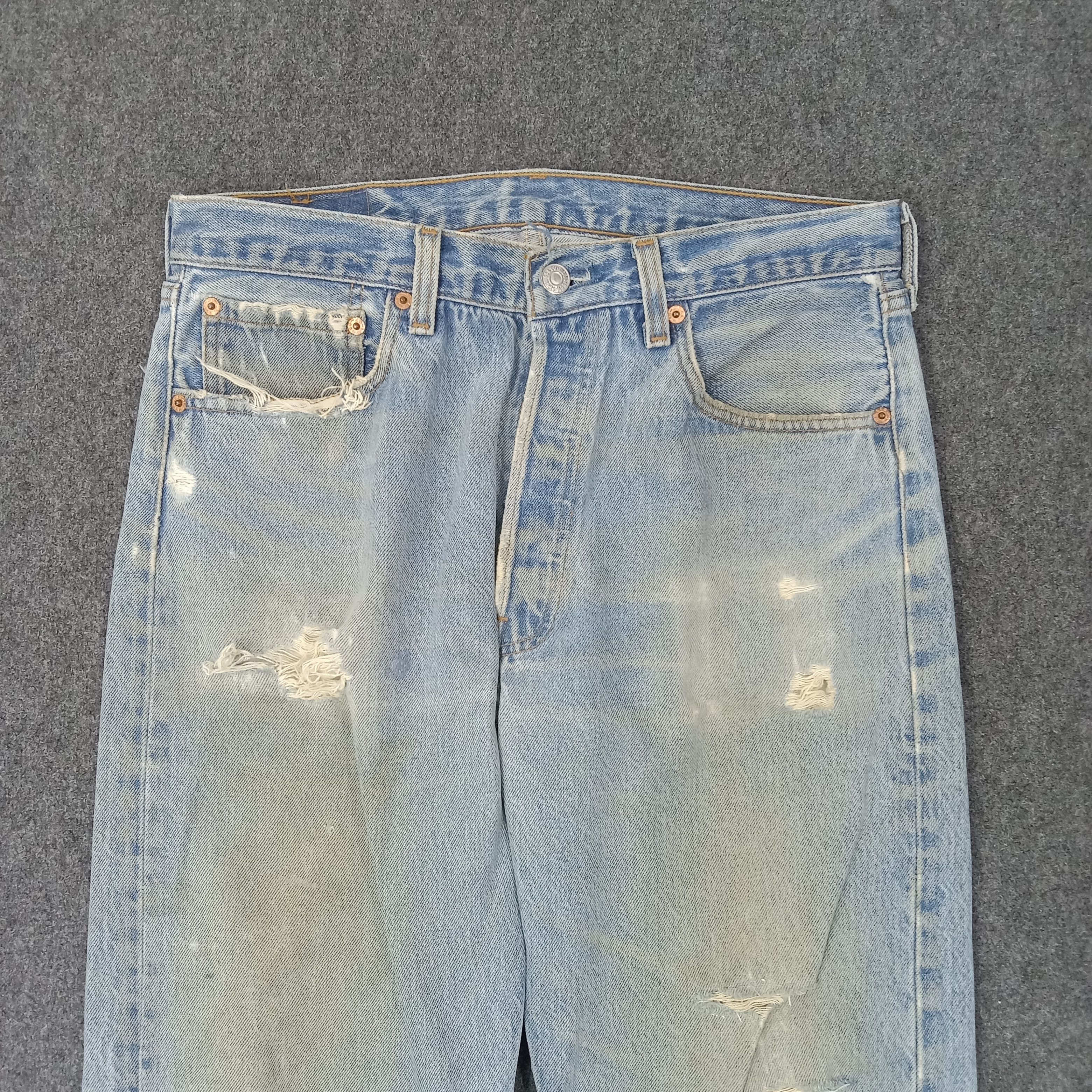 Levi's Levi's 501 American Grunge Denim Jeans C252N17 Size US 31 - 2 Thumbnail