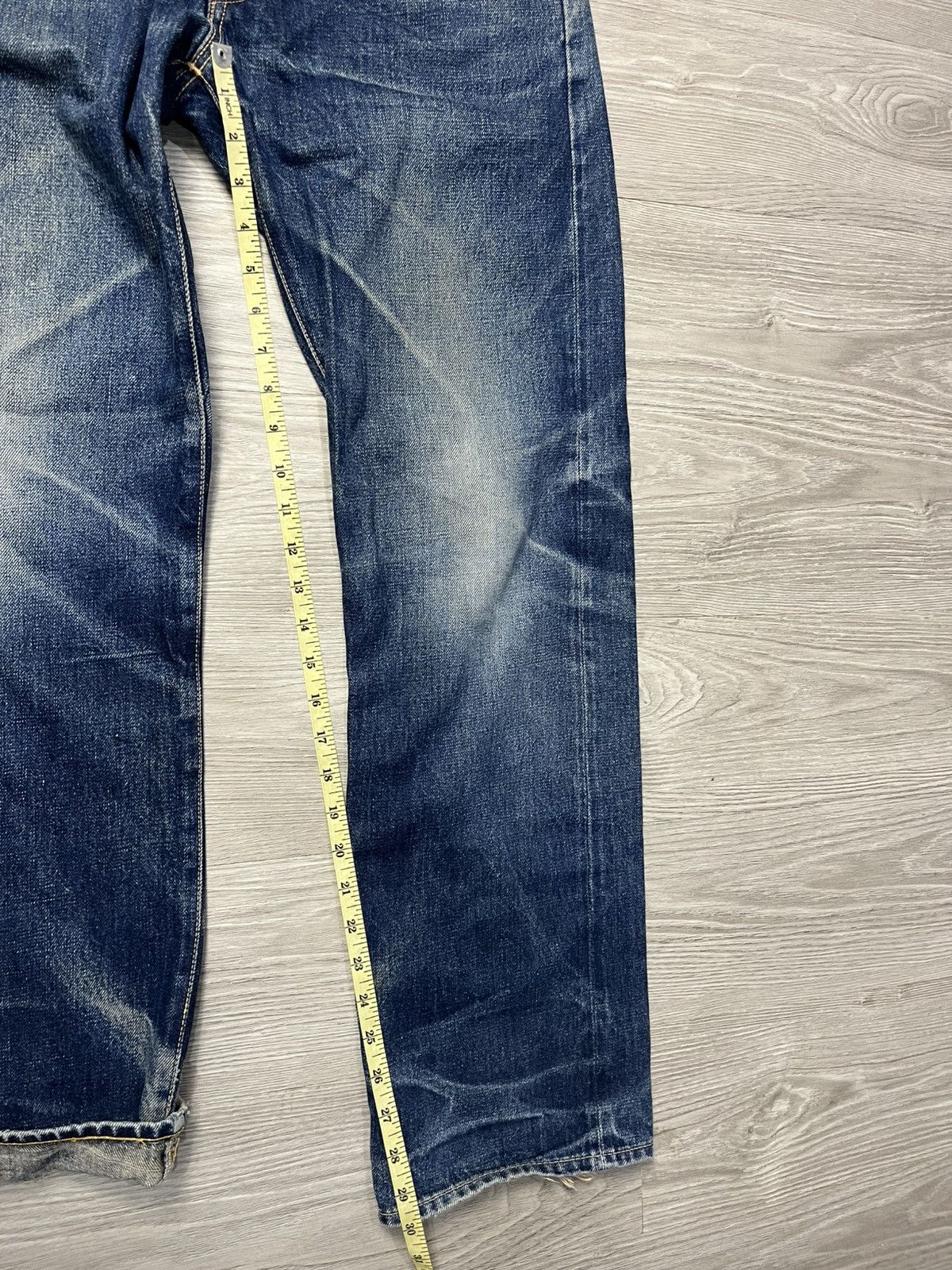 Blue Blue Japan Vintage HR Market Blue Blue Japan Selvedge faded Denim Jeans Size US 31 - 14 Thumbnail