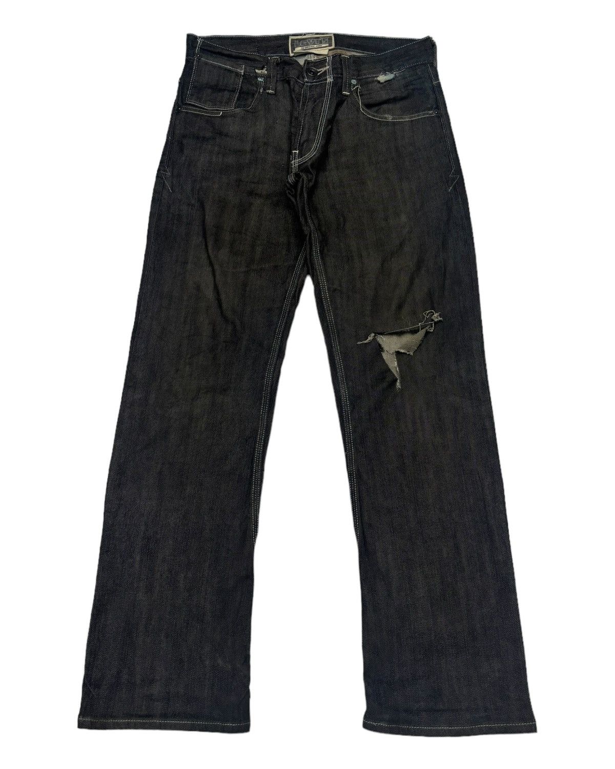 Levi's LEVIS VINTAGE CLASSIC BLACK DISTRESSED DENIM JEANS Size US 30 / EU 46 - 1 Thumbnail