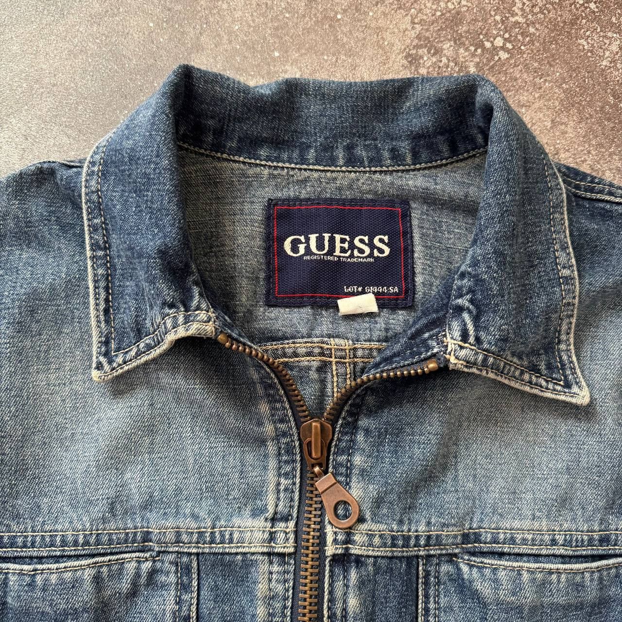 Guess × Japanese Brand Guess Vintage Avant Garde Washed Denim Zip Jacket Size M / US 6-8 / IT 42-44 - 8 Thumbnail