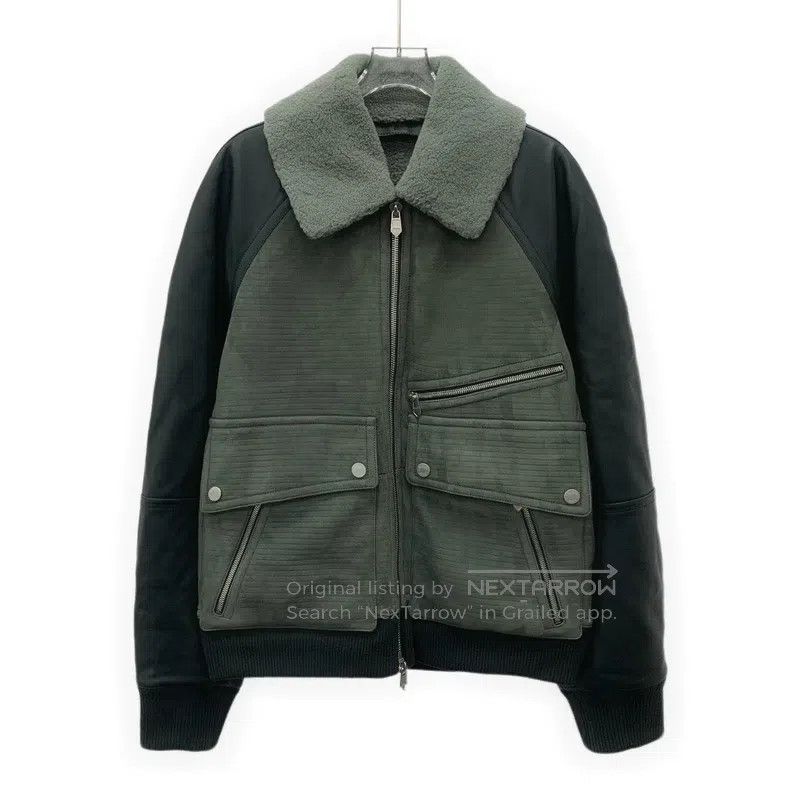 Hermes Hermes Forest Green Fur Collar Zipper Sheepskin Leather Ja Size US M / EU 48-50 / 2 - 1 Thumbnail