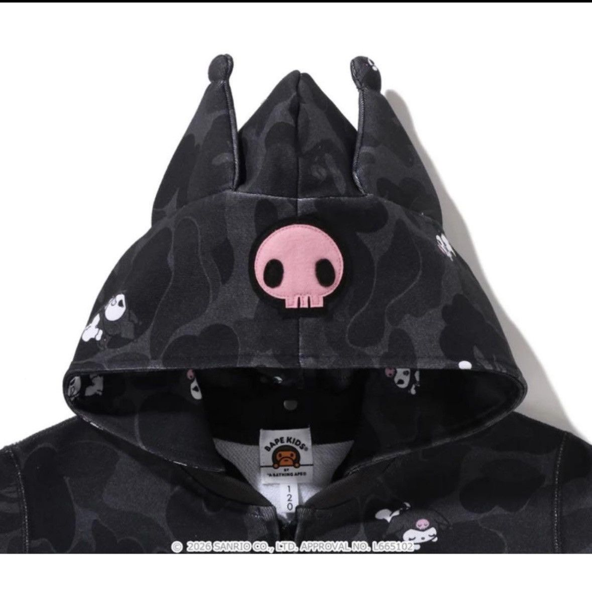 Bape Japan Exclusive BAPE x Sanrio Kuromi Camo Hoodie w/ Ears Size XXS / US 00 / IT 34 - 1 Thumbnail