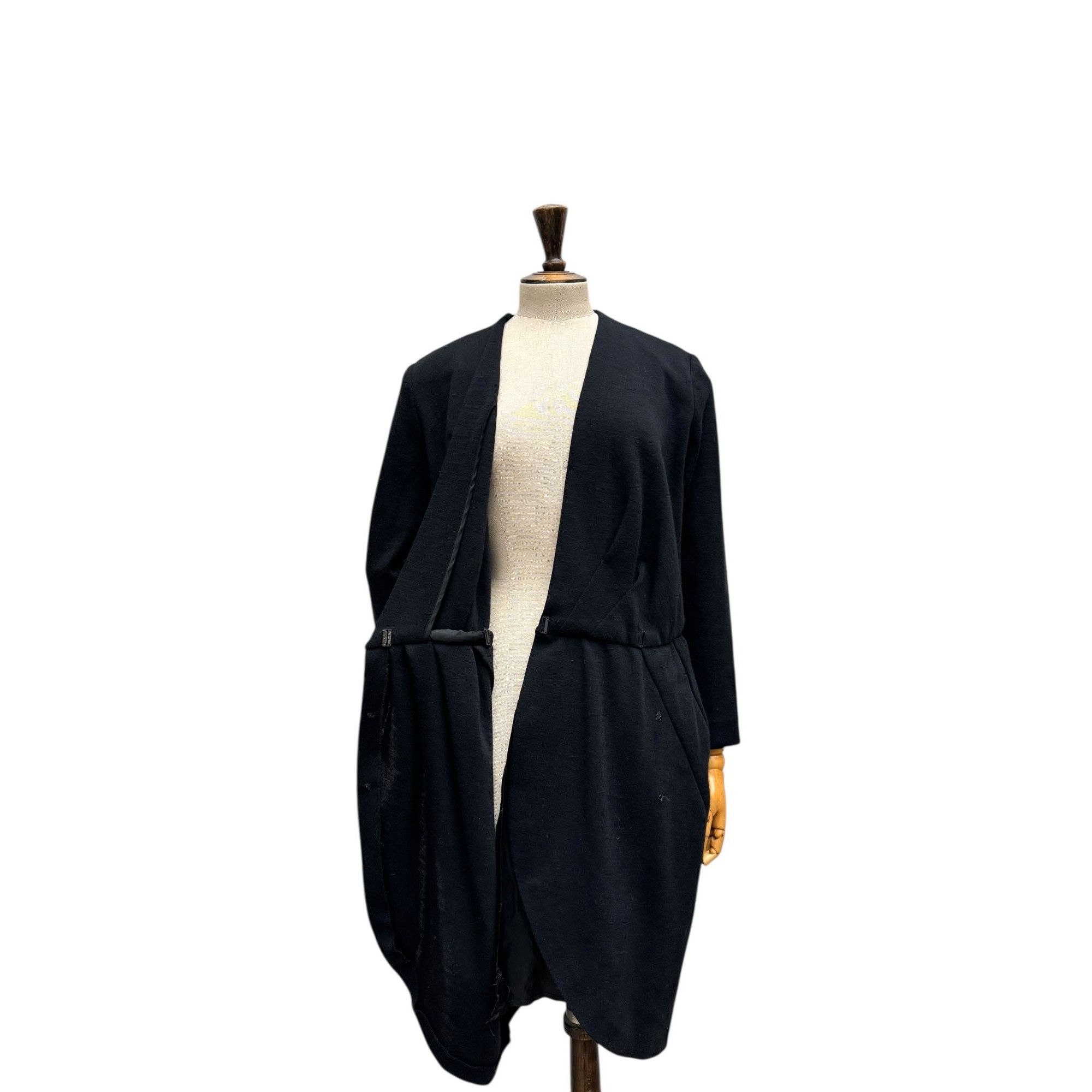 Yves Saint Laurent 1970s Black Wool Wrap Dress Size M / US 6-8 / IT 42-44 - 3 Thumbnail