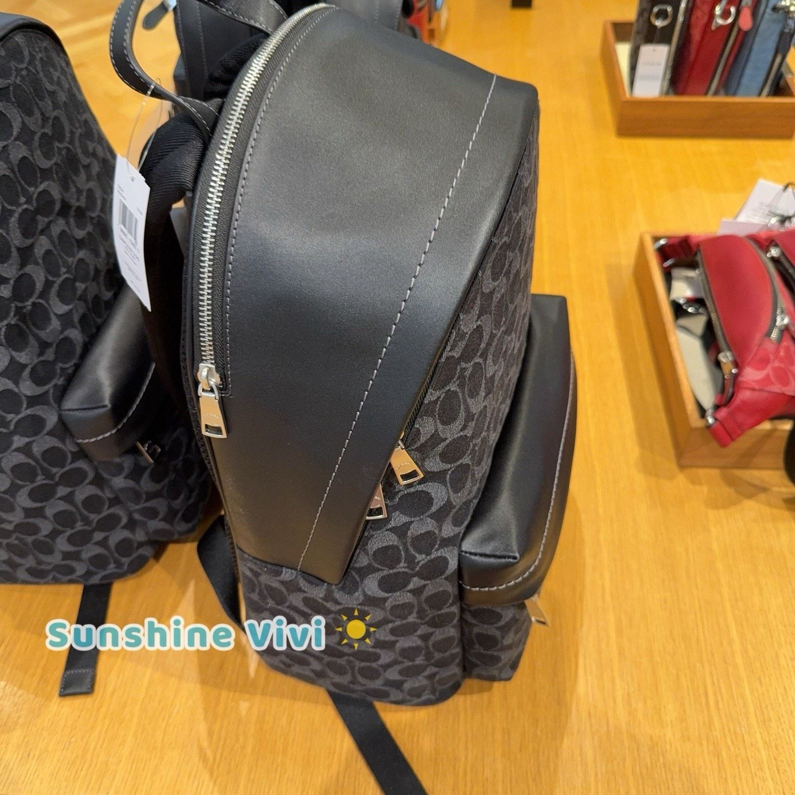 Coach NWT Coach Taylor Backpack Signature Denim Silver/Black CDC49 Size ONE SIZE - 2 Thumbnail