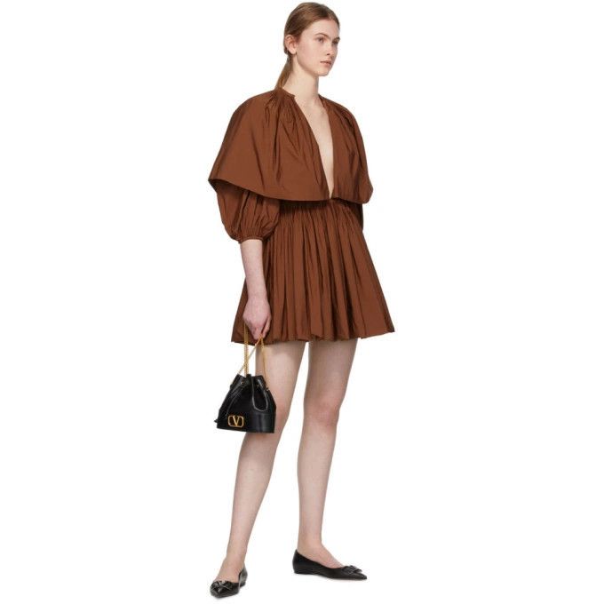 Valentino o1y0326 Mini Dress in Brown Size S / US 4 / IT 40 - 5 Thumbnail