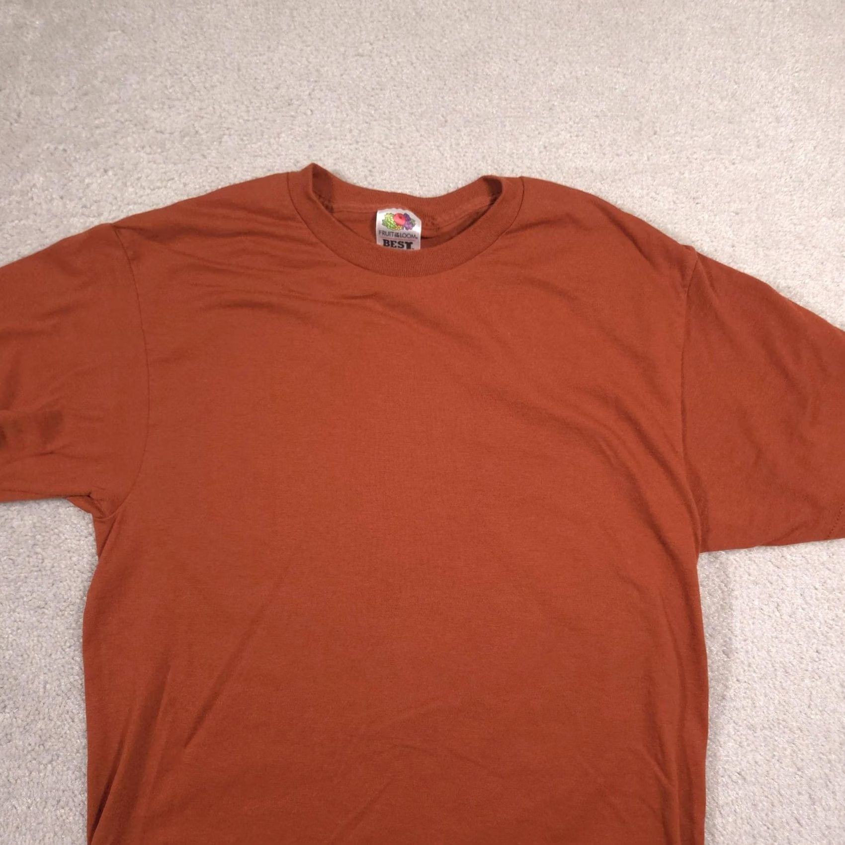 Fruit Of The Loom Fruit Of The Loom Shirt Mens Medium Orange Basic Solid Tee Crewneck Casual Size US M / EU 48-50 / 2 - 2 Thumbnail