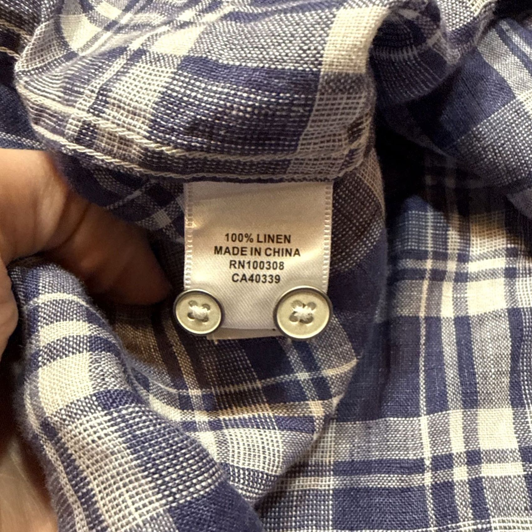 Peter Millar Peter Millar Shirt Mens XL Blue Linen Beach Bluff Button-Up Plaid NWT Crown Sport Casual Knit Pocketed Collared Long Sleeve Size US XL / EU 56 / 4 - 7 Thumbnail