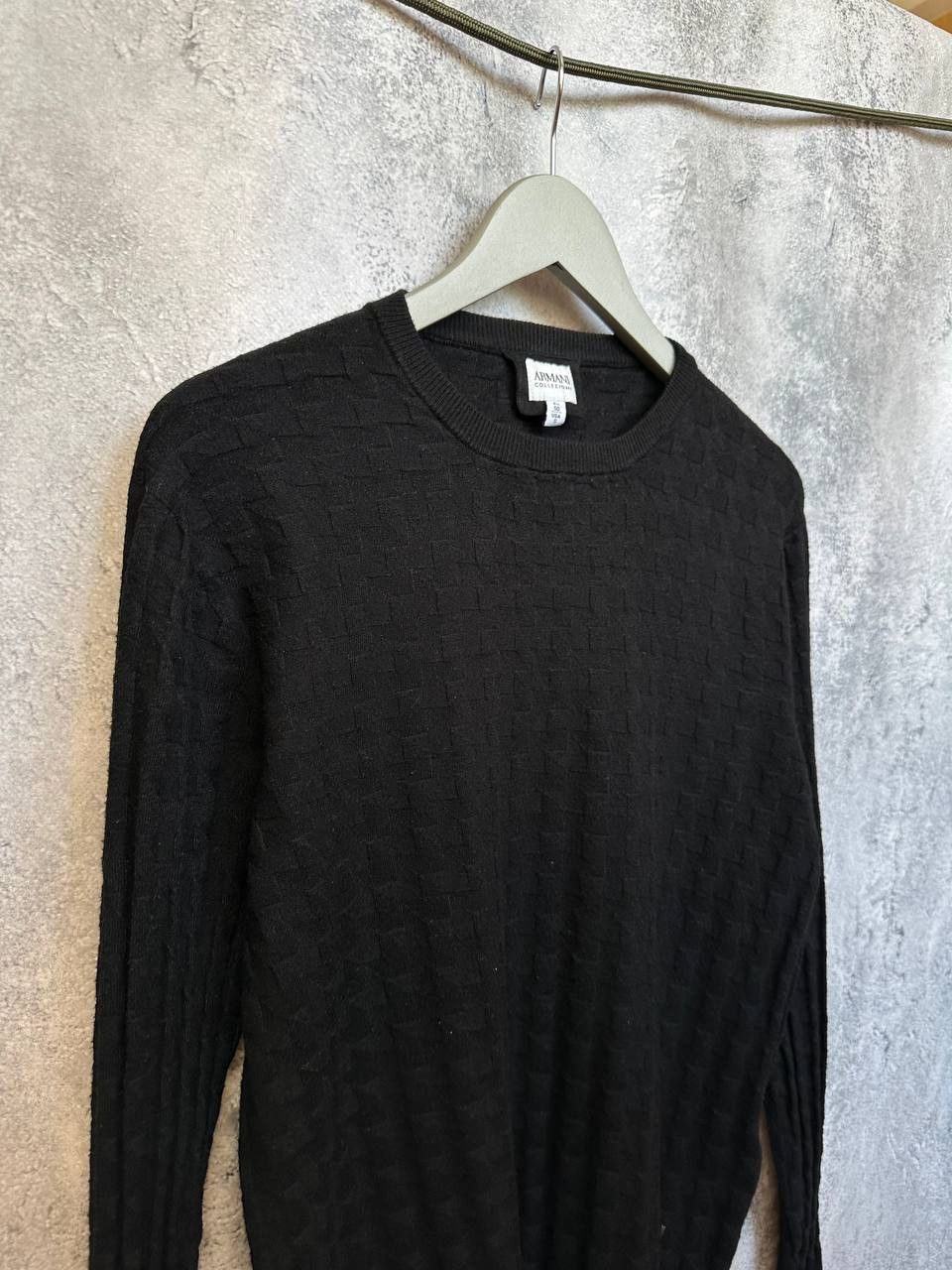 Armani Collezioni Armani Collezioni Black Textured Knit Sweater Pullover Size S / US 4 / IT 40 - 4 Thumbnail