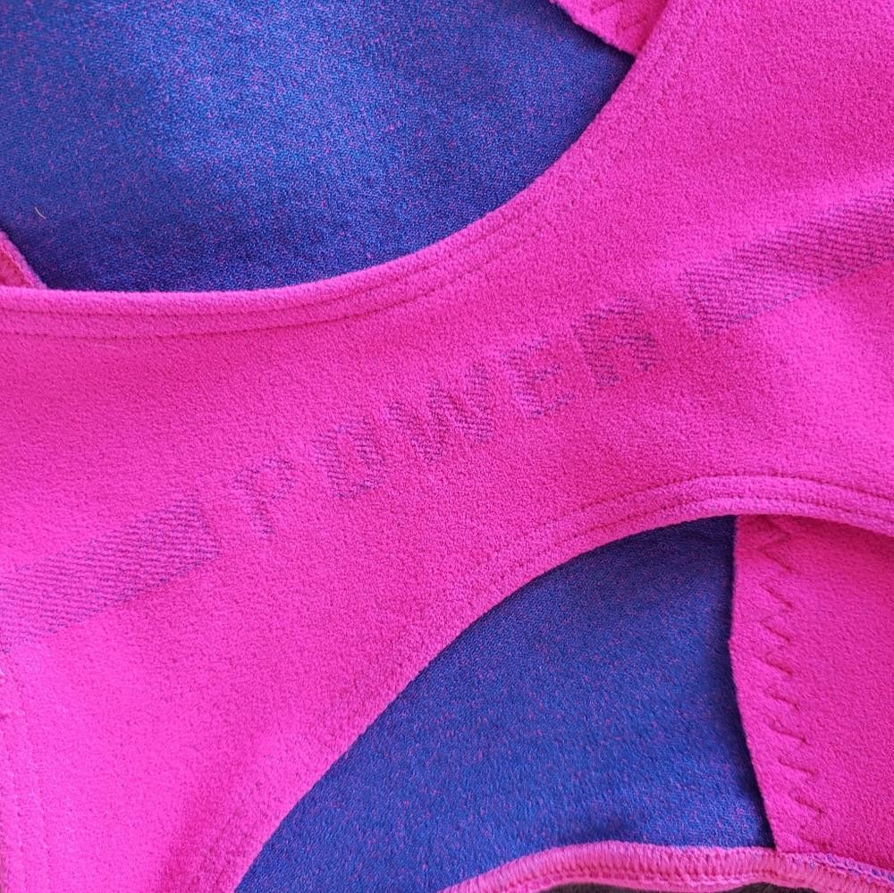 Designer Pink Neon POWER Longline Sport Bra Size ONE SIZE - 3 Thumbnail