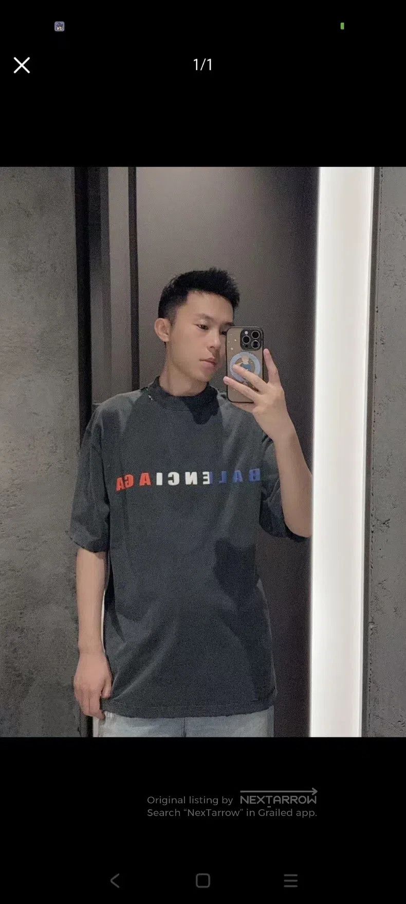 Balenciaga Balenciaga Gradient Color LOGO Big Destruction Plain Round Size US M / EU 48-50 / 2 - 7 Thumbnail