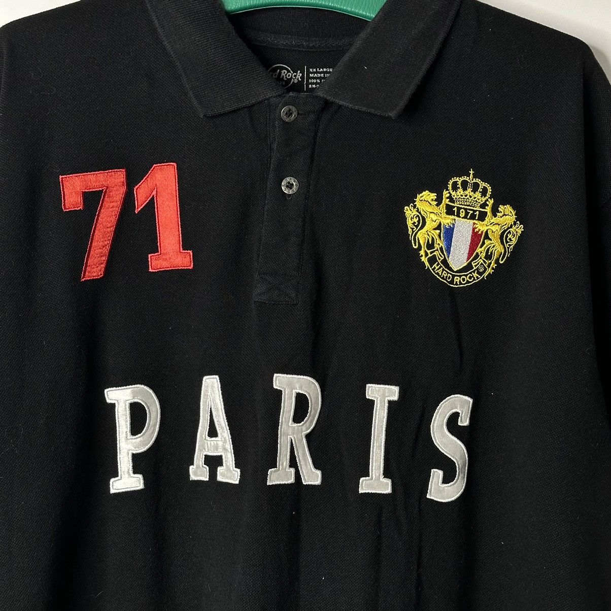 Hard Rock Cafe × Vintage Paris Hard Rick Cafe Polo Vintage StreetWear Jersey Rugby Size US XL / EU 56 / 4 - 2 Thumbnail