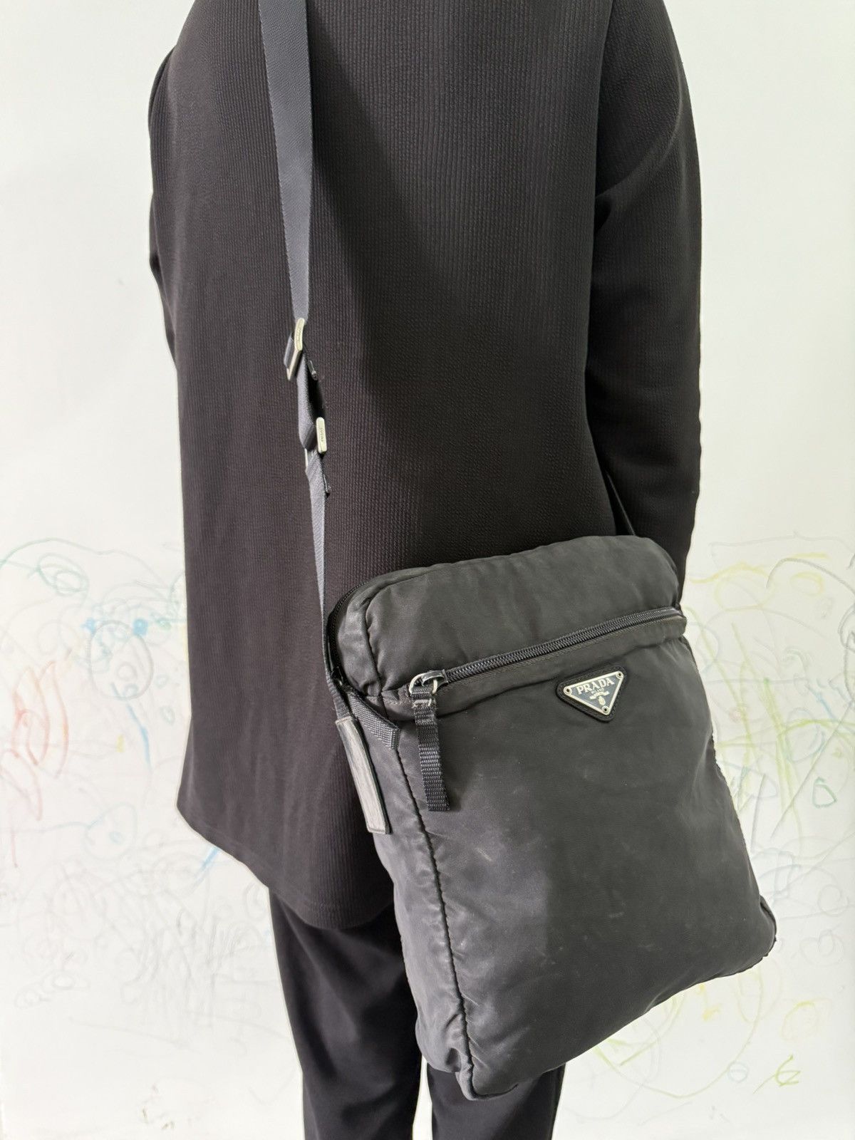 Prada Vintage Prada Black Medium Crossbody Sling Bag Size ONE SIZE - 2 Thumbnail
