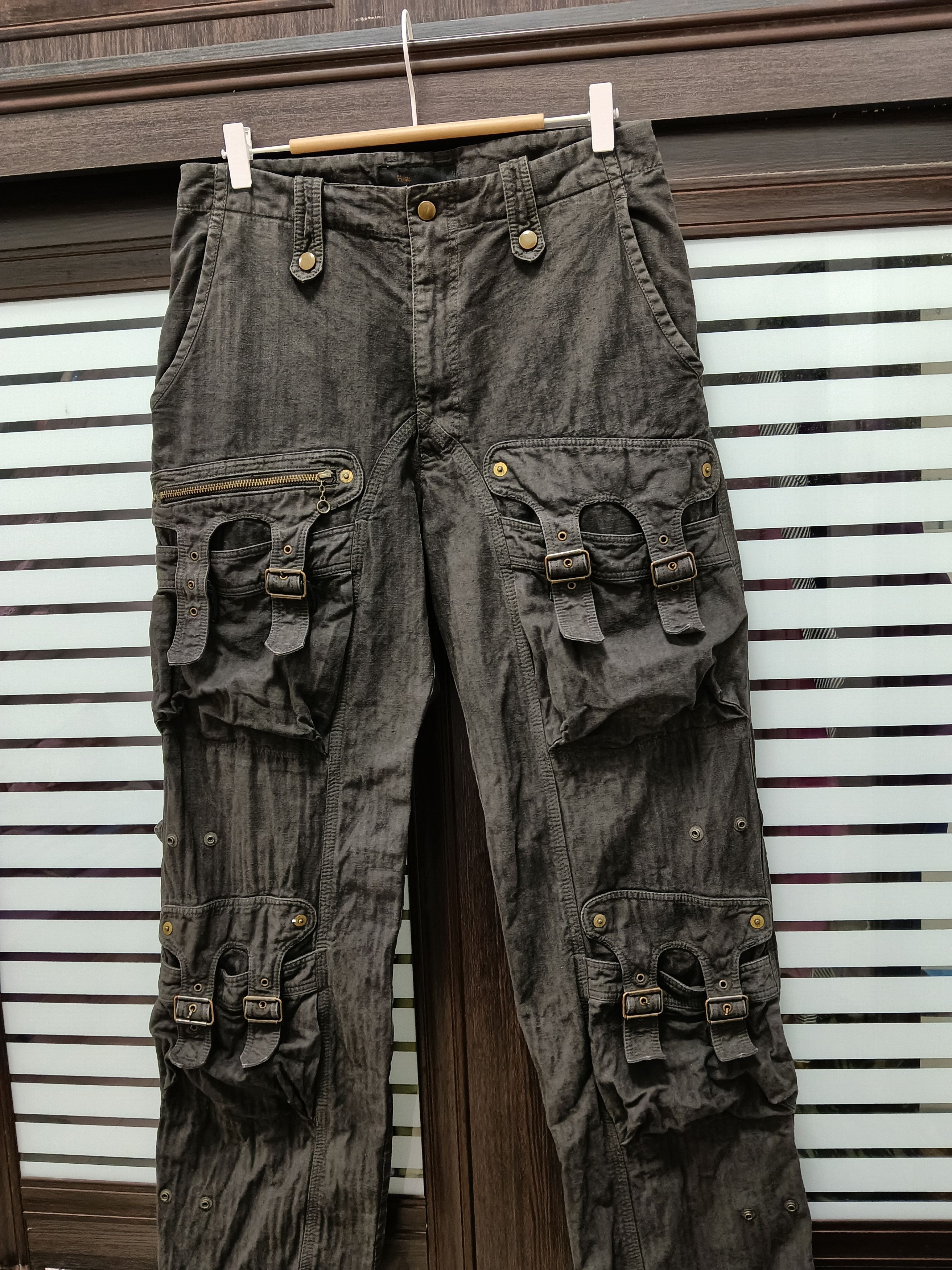 Kiminori Morishita 💥Halb by Kiminori Morishita Bondage Herringbone Pants💥 Size US 31 - 2 Thumbnail