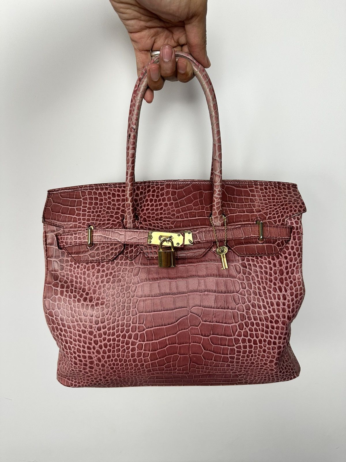 Vera Pelle Hermes Birkin Inspired Italian Vera Pelle Orobianco Bag Size ONE SIZE - 6 Thumbnail