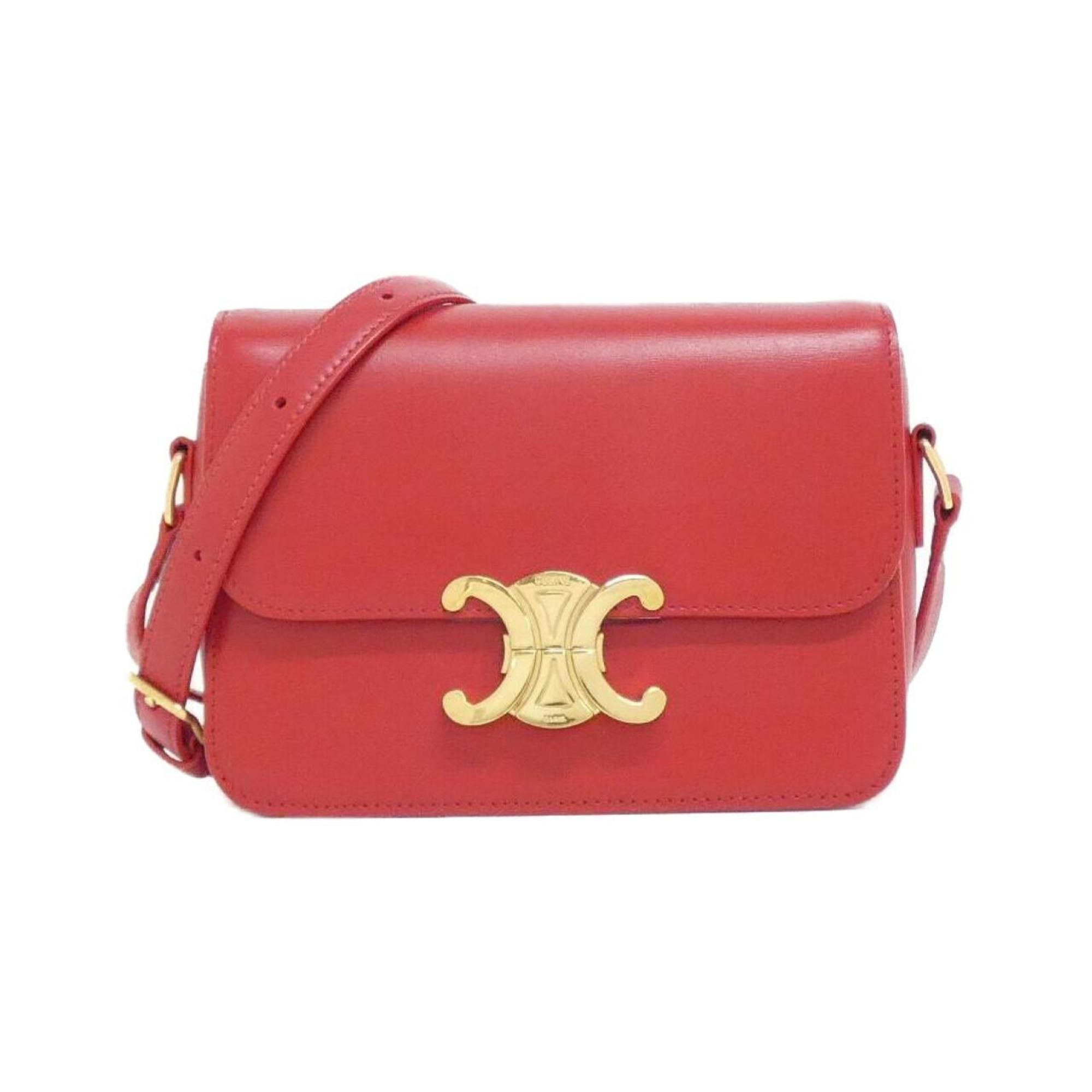 Celine Teen Triomphe 188423Bf4 Shoulder Bag in Red, Women's