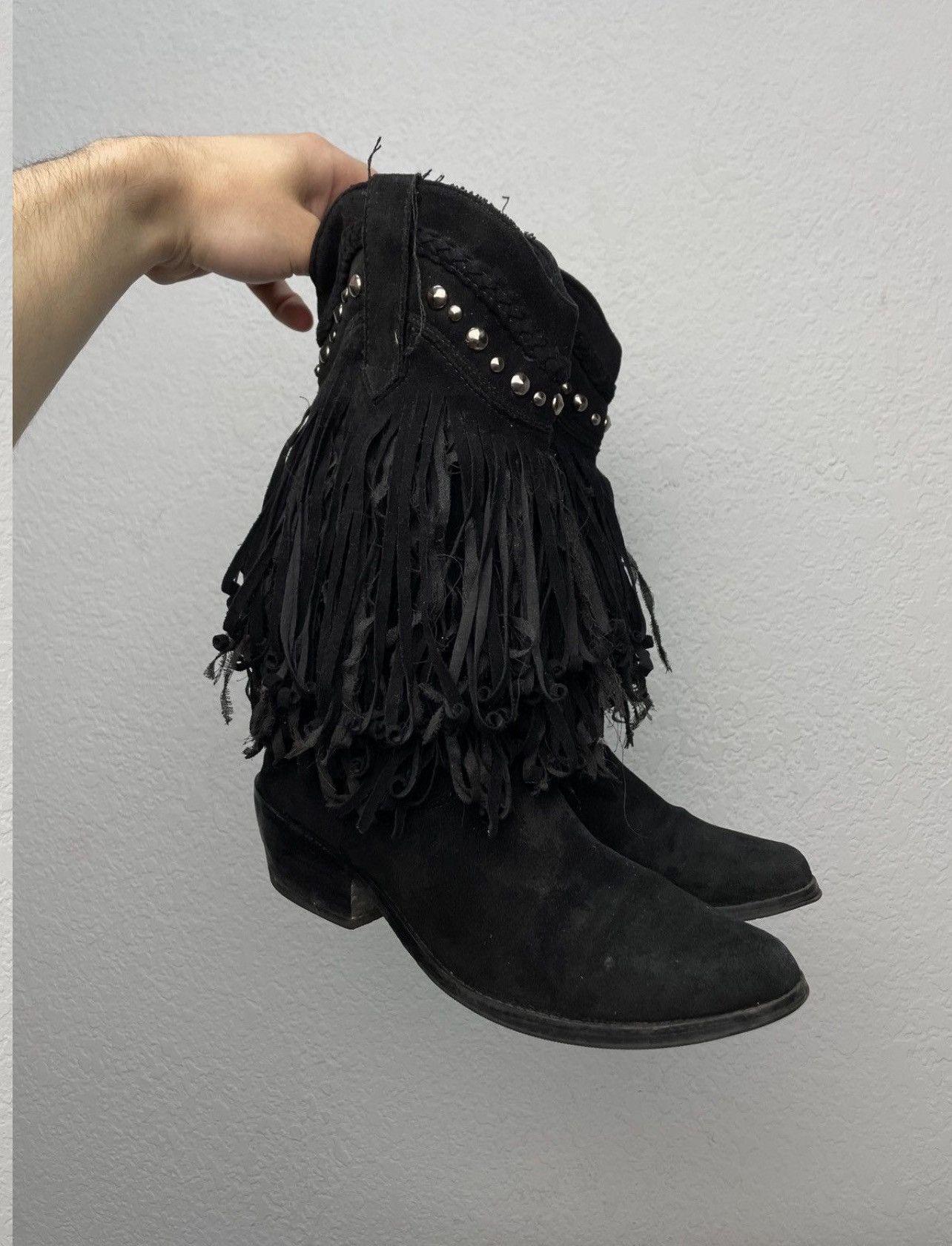 If Six Was Nine Vintage Italian AS 98 Rick Owens Style Leather Biker Boots Size US 8 / IT 38 - 1 Thumbnail