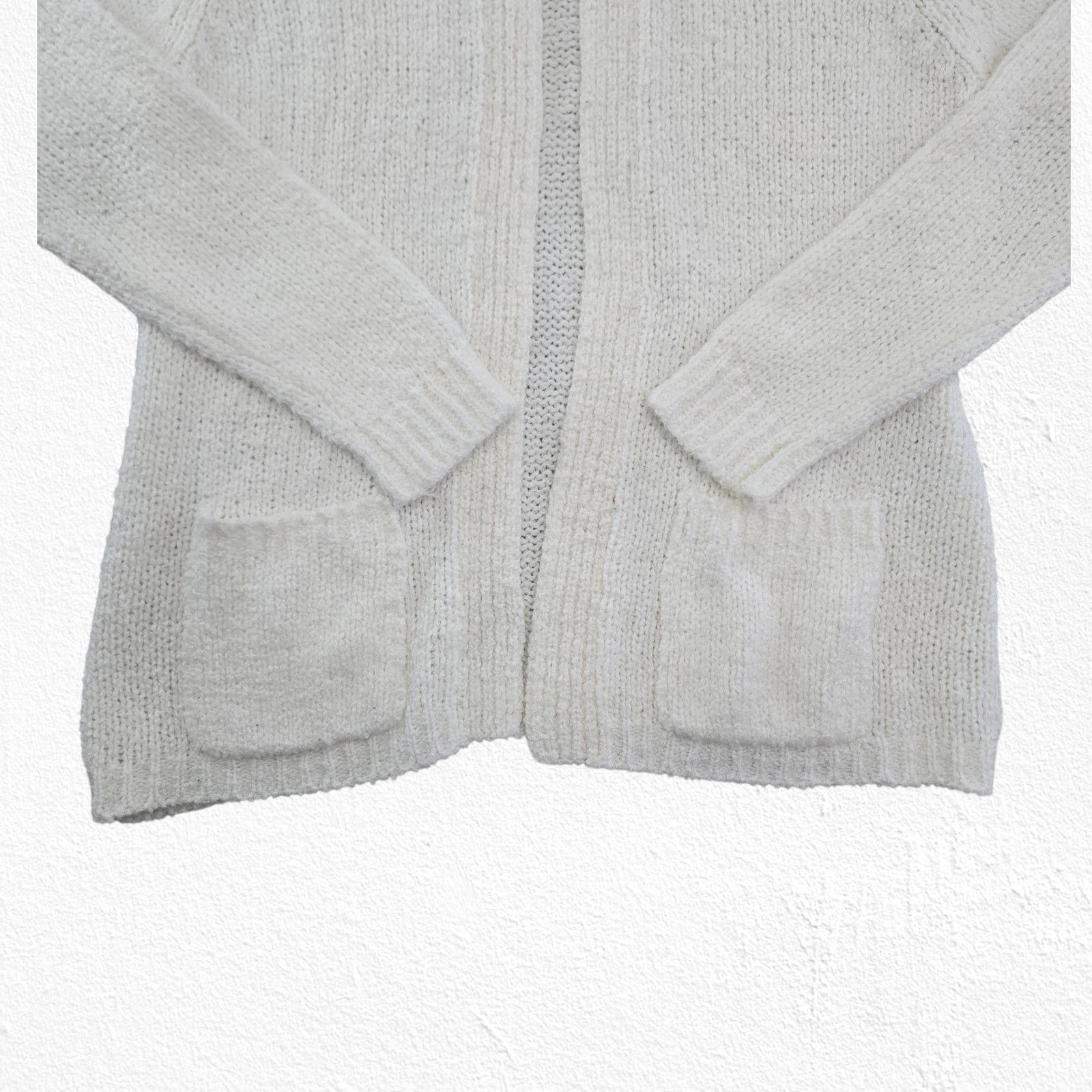 Vintage 80s Ivory Open Front Cardigan Sweater Size Large Size L / US 10 / IT 46 - 6 Thumbnail